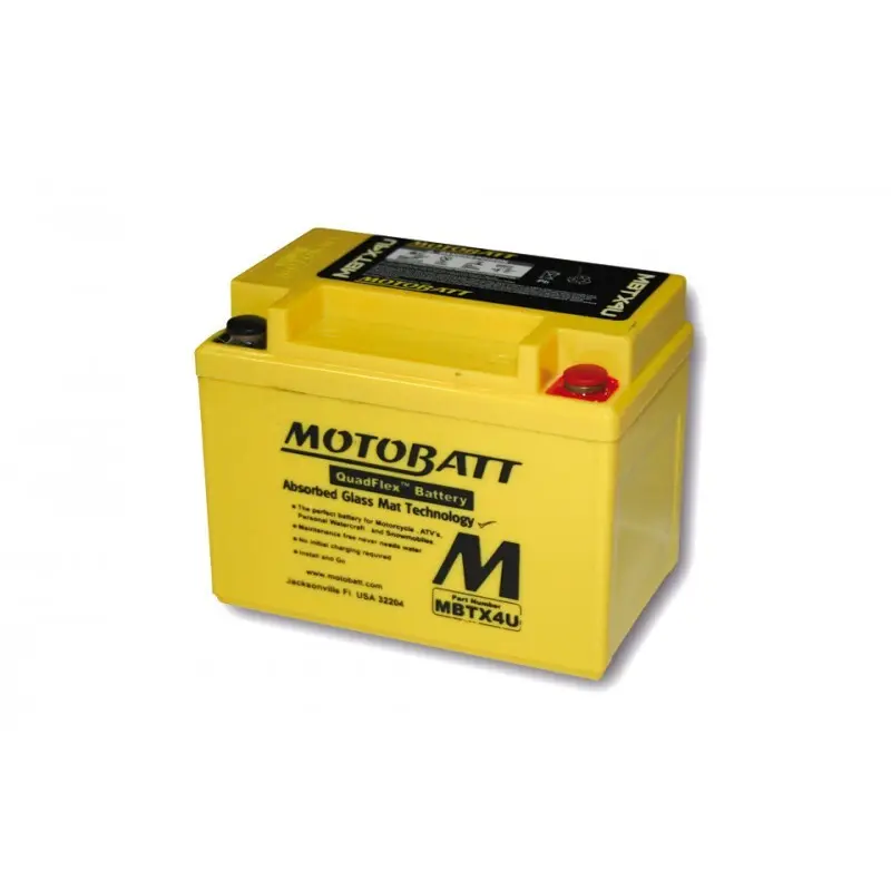 Motorradbatterie Motobatt MBTX4U (2 poles)