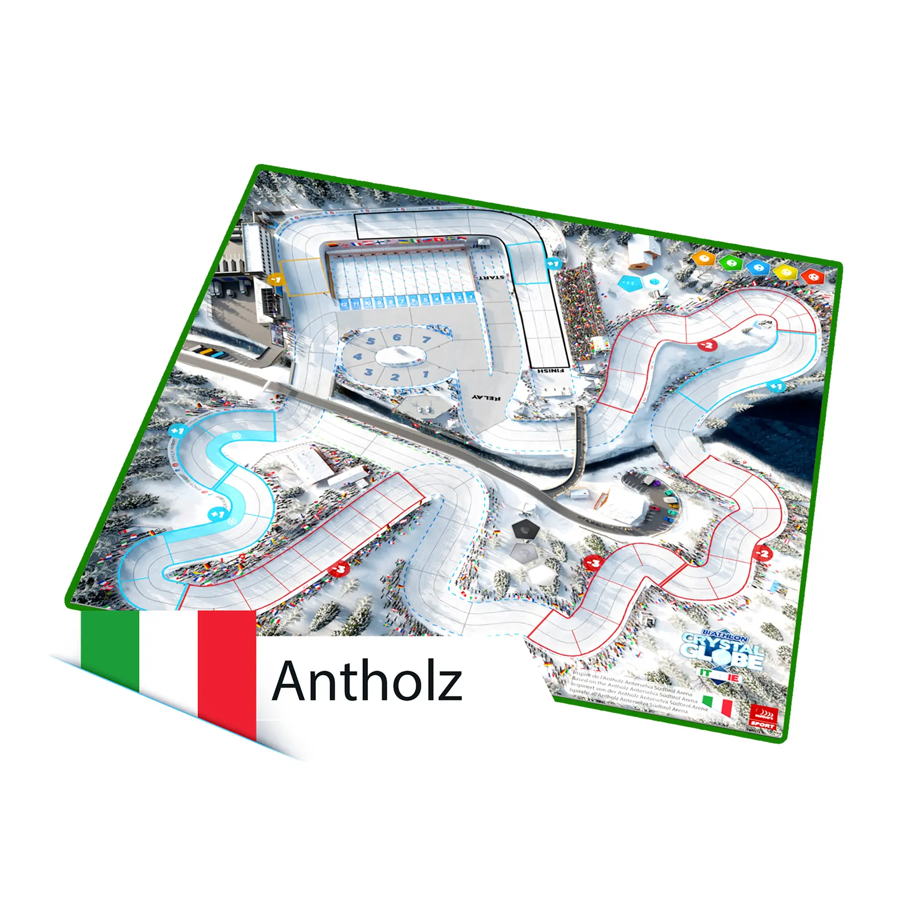 Doppelspur-Brettspiel Multivers Biathlon Crystal Globe 3D Antholz IT