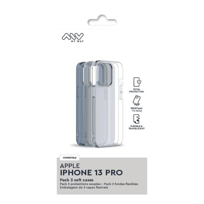 3663111167108 - 3er-Set weiche Smartphone-Hüllen iPhone 13 Pro