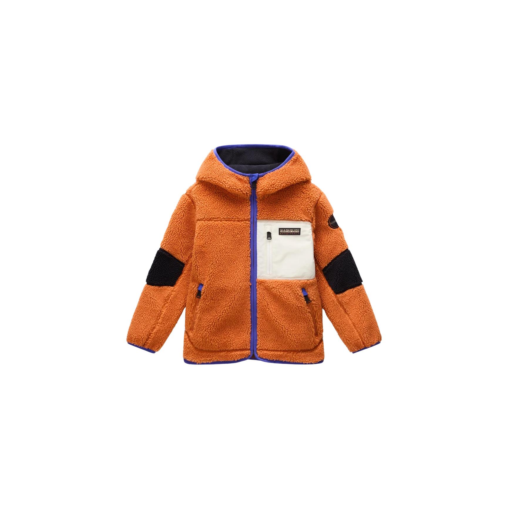 0198265607543 - Kinder Fleecejacke mit Kapuze und durchgehendem Reißverschluss Yupik