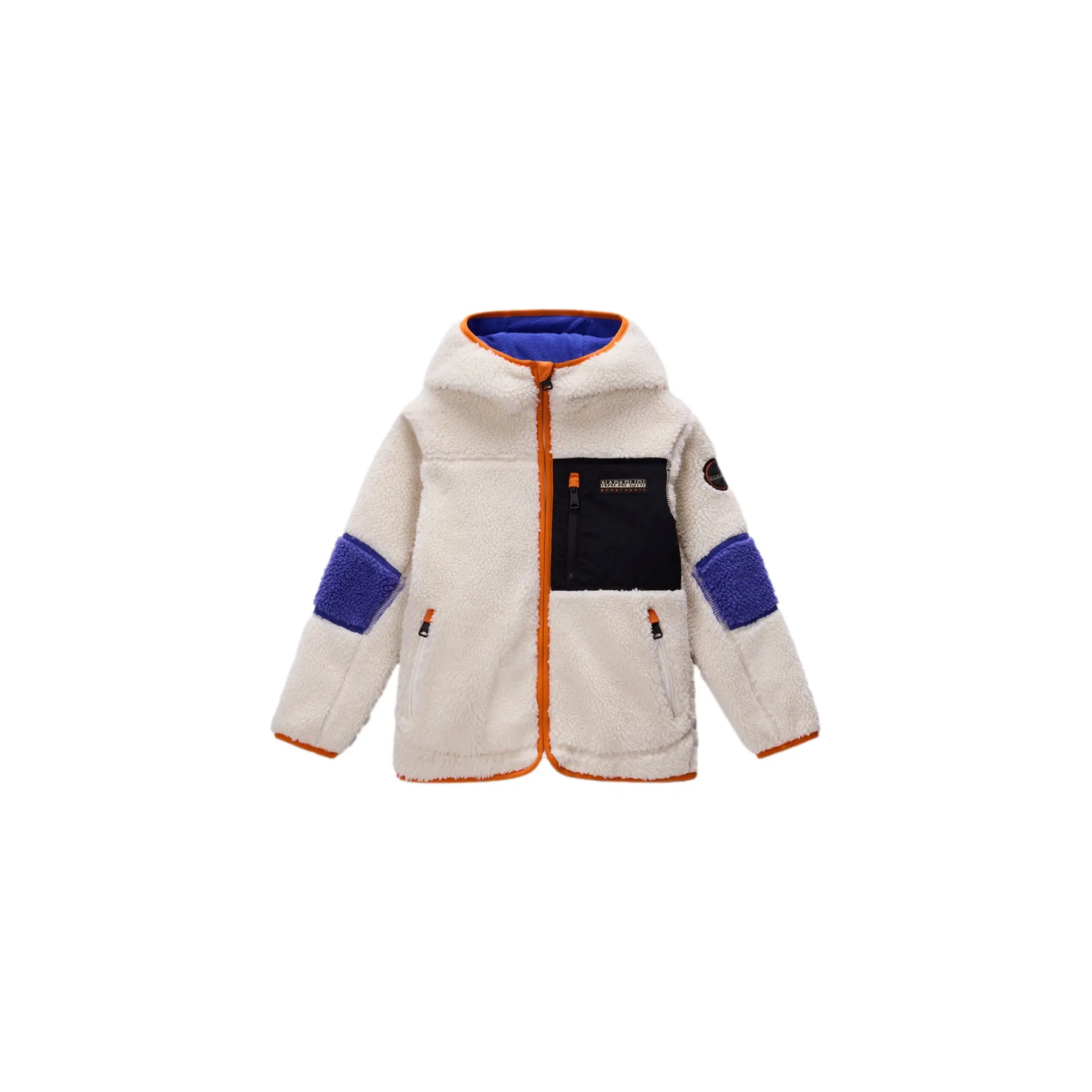 0198265607611 - Kinder Fleecejacke mit Kapuze und durchgehendem Reißverschluss Yupik