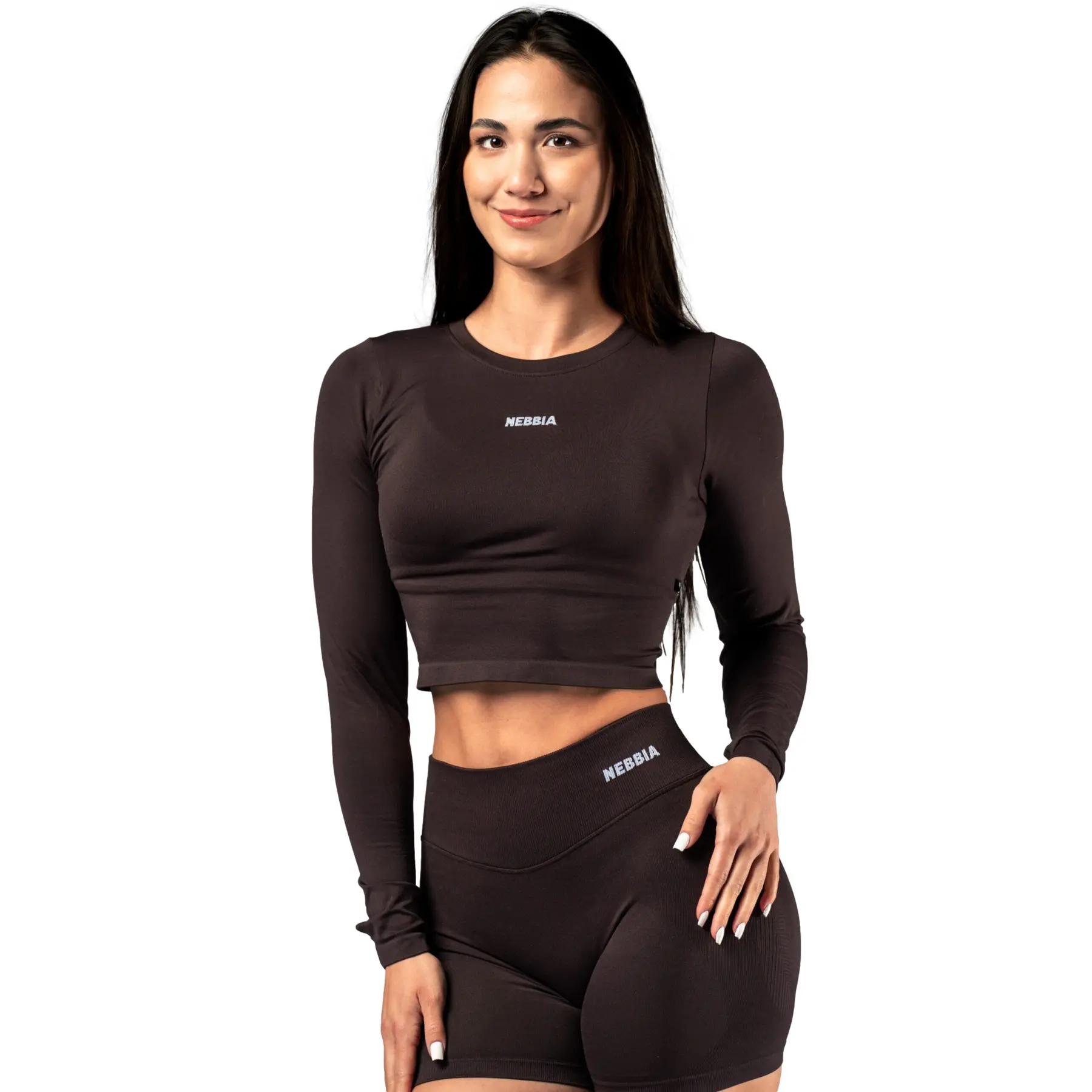 Women's long-sleeve T-shirt Nebbia Power Crop Top