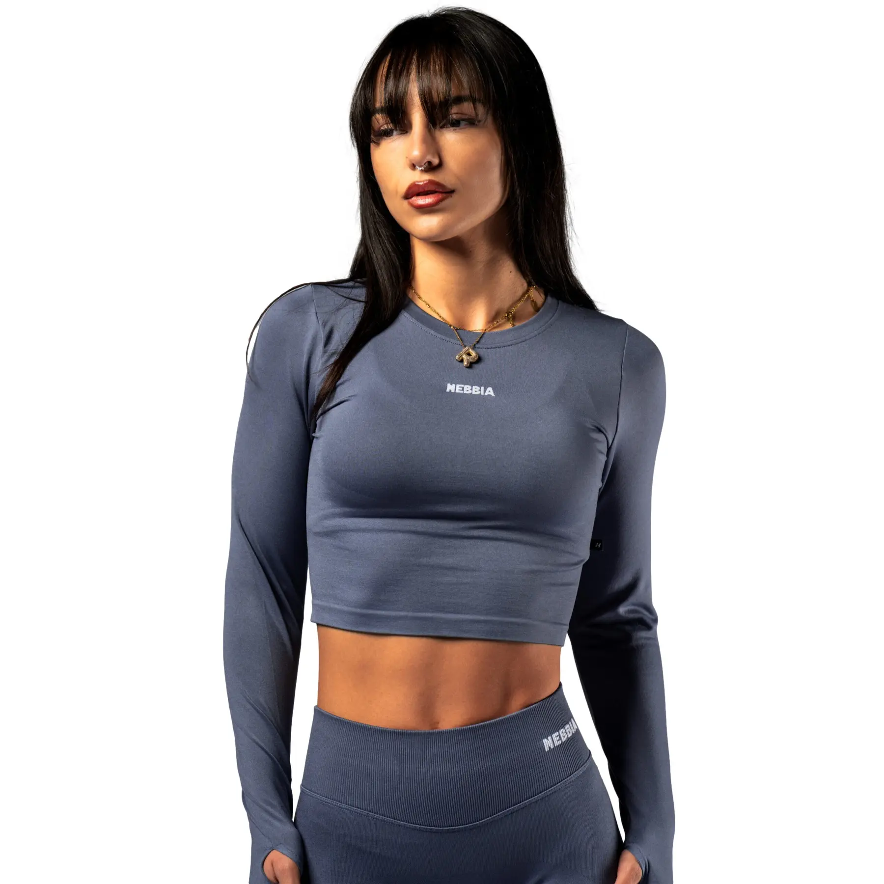 Women's long-sleeve T-shirt Nebbia Power Crop Top