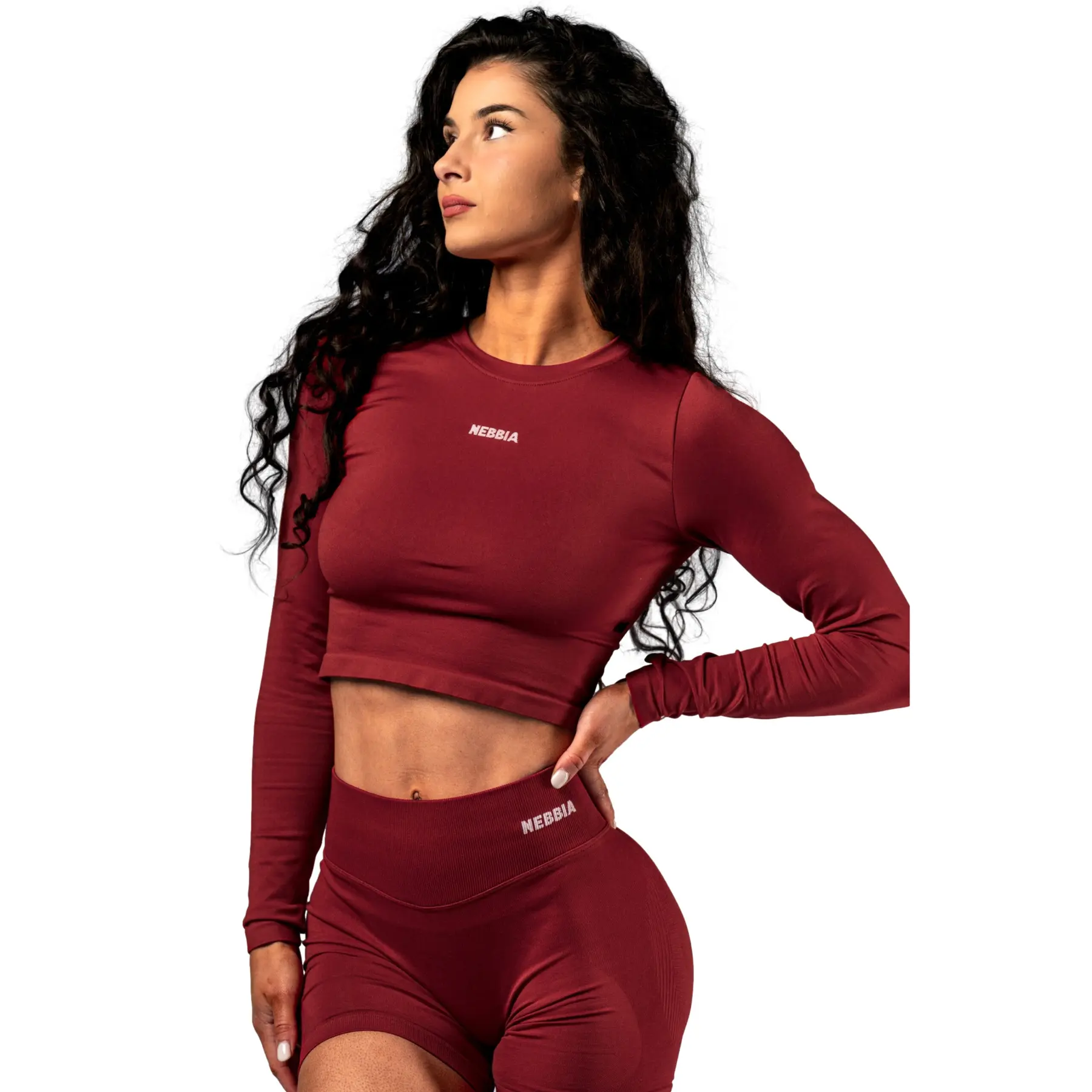 Women's long-sleeve T-shirt Nebbia Power Crop Top