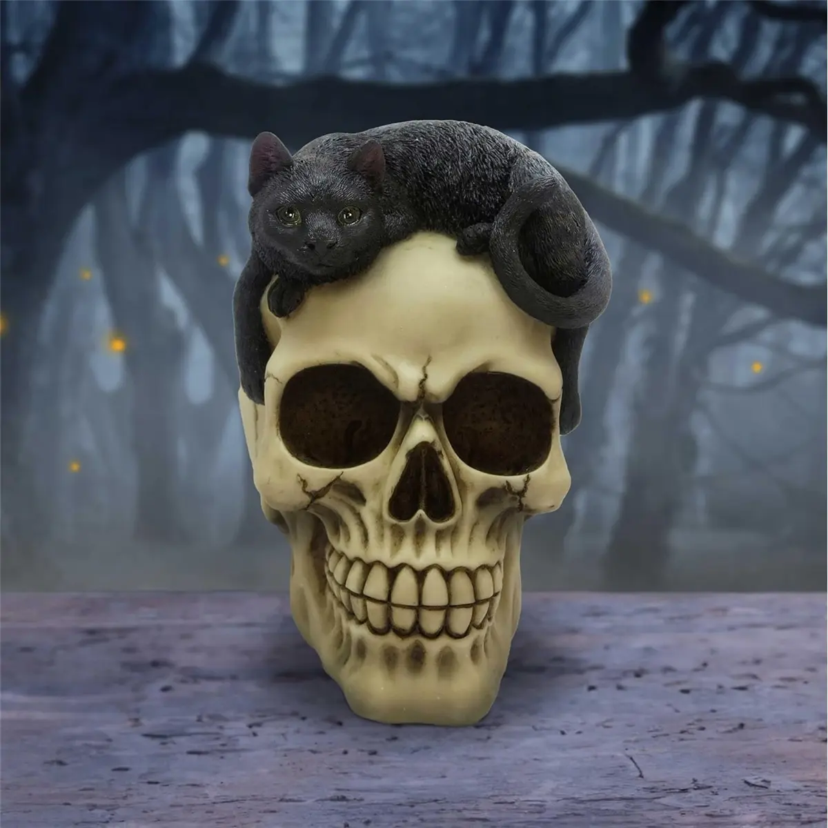 Decoratieobject Zwarte Kat Op Skellet Kind Nemesis Now Forever Friend