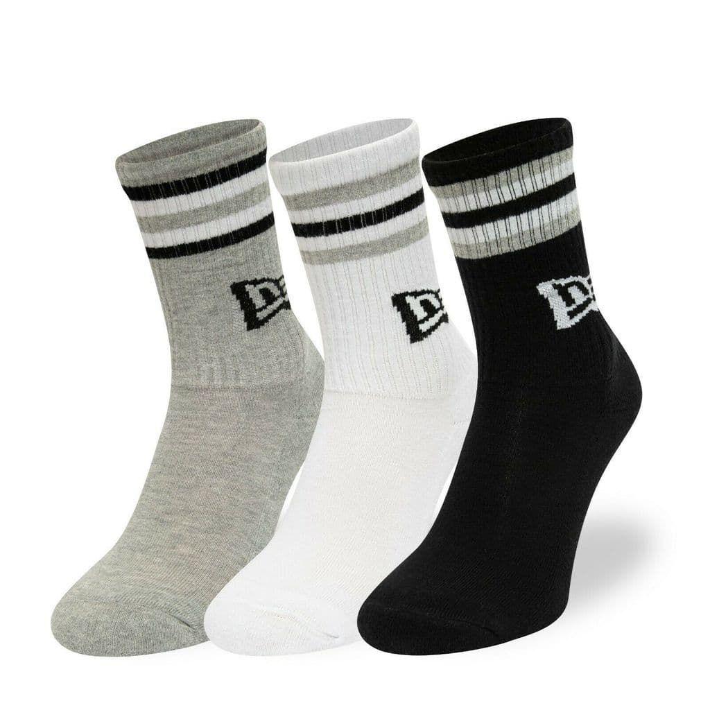 0196315188165 - New Era - 3er-Pack Socken in Schwarz mit Retro-Streifen
