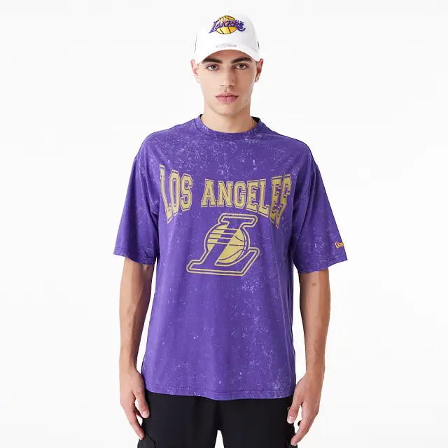 0197372116528 - Oversized T-Shirt Los Angeles Lakers NBA Washed