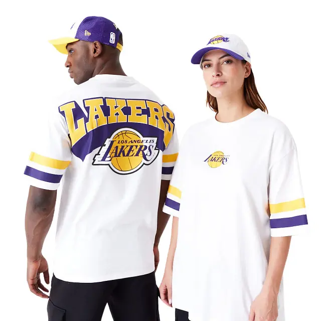 0197882666483 - Oversized T-Shirt Los Angeles Lakers NBA Arch Graphic