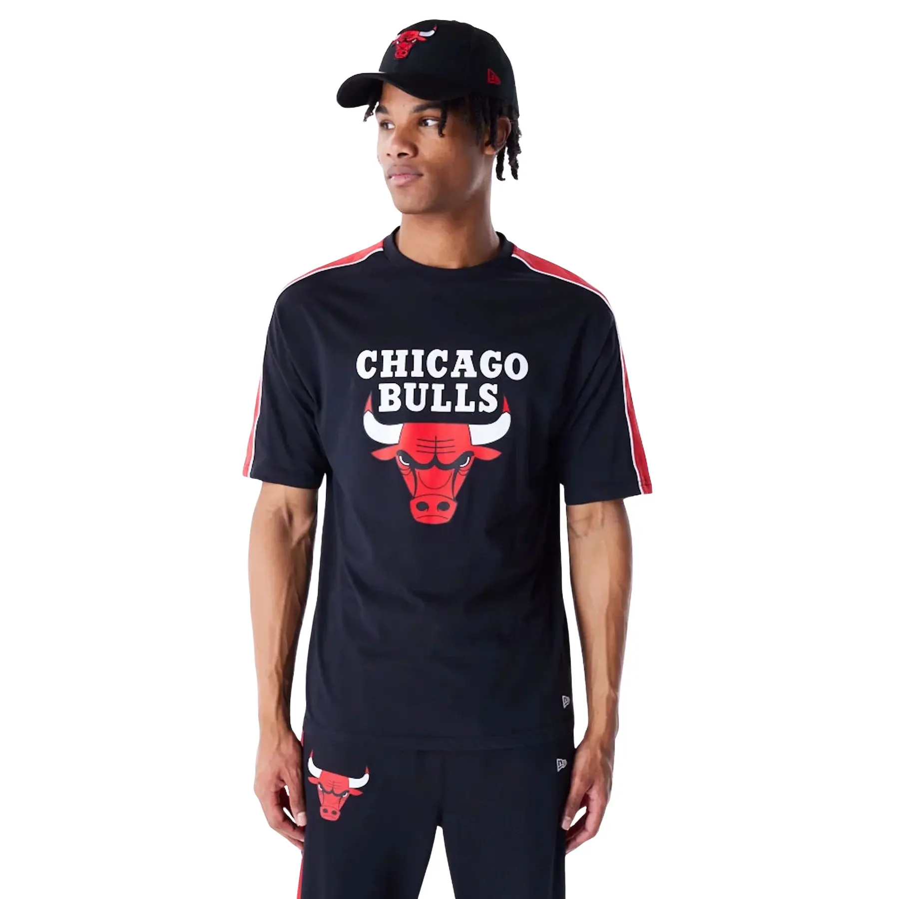 0198058839267 - Herren Kurzarm-T-Shirt New Era NBA PANEL OS Chicago Bulls Schwarz