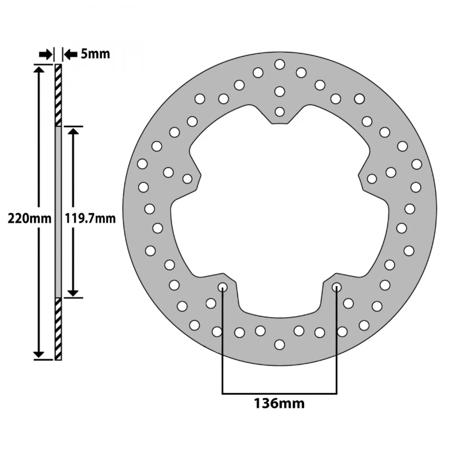 Motorrad-Bremsscheibe Newfren BMW 1000 S R 2013>2018 , S Rr 2009+2018 , S Rr Hp4 2013>2014 Df5297a)