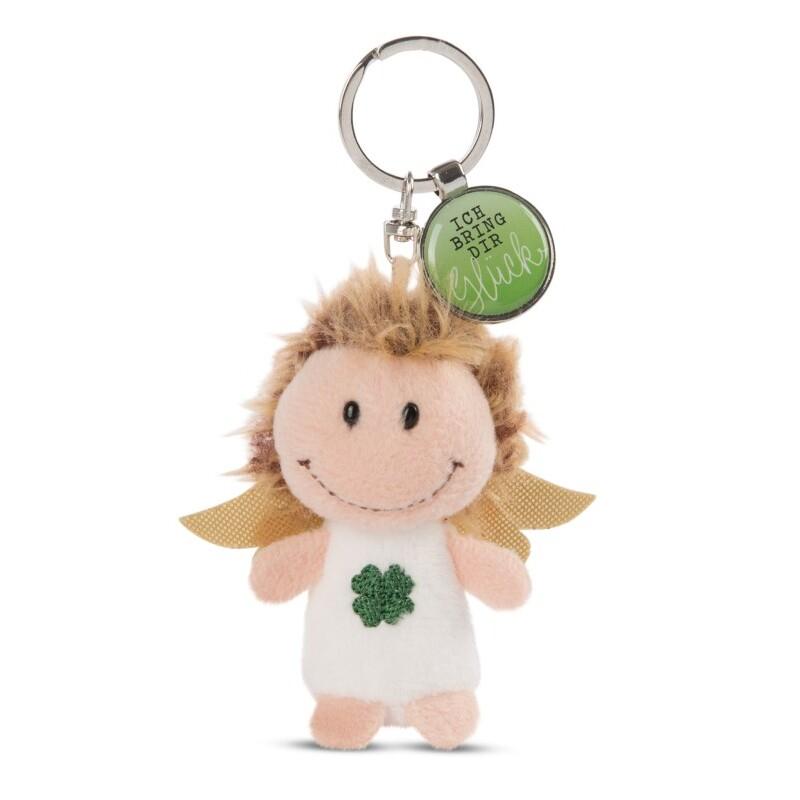4012390475241 - Schlüsselanhänger Schutzengel mit Kleeblatt und Anhänger Ichbringe dir Glück