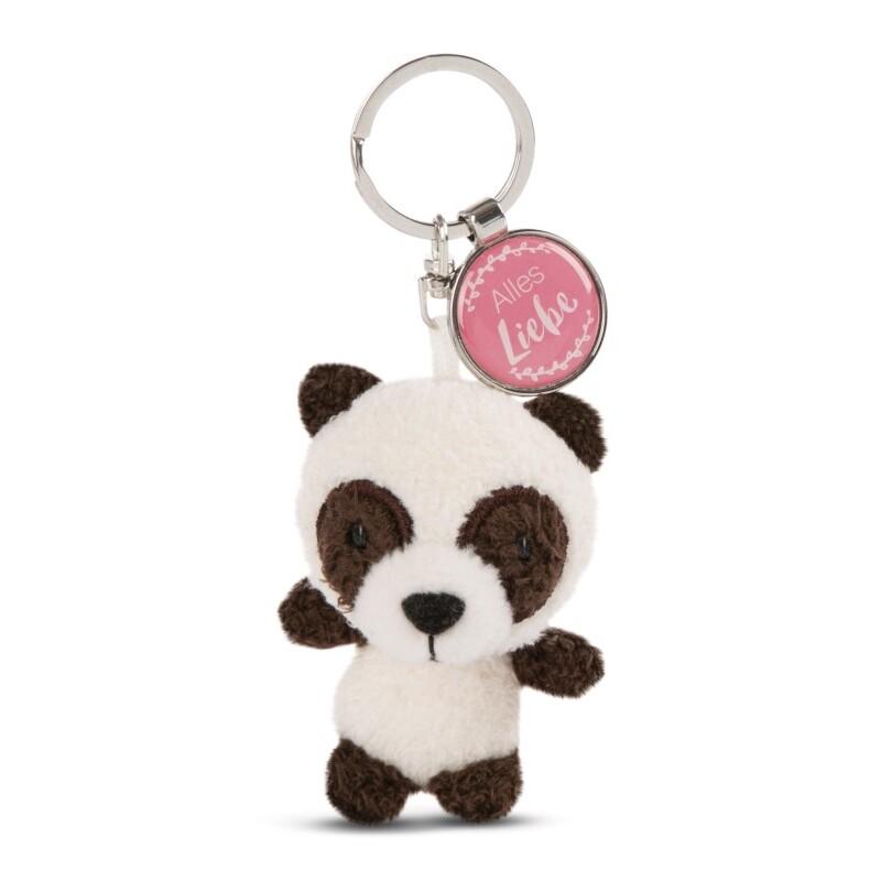 4012390475357 - NICI Messenger Panda Schlüsselanhänger mit Anhänger Alles Liebe Schlüssel Anhänger Glücksbringer 7 cm 47535