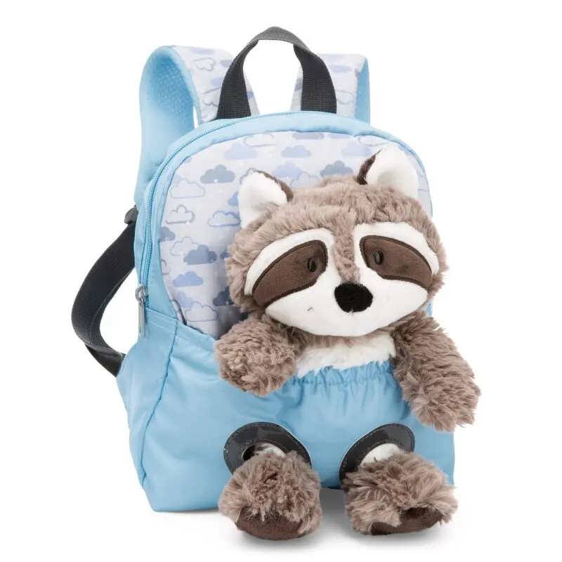 4012390498448 - NICI Kindergartenrucksack NICI Travel Friends Waschbär Kunstfaser grau blau
