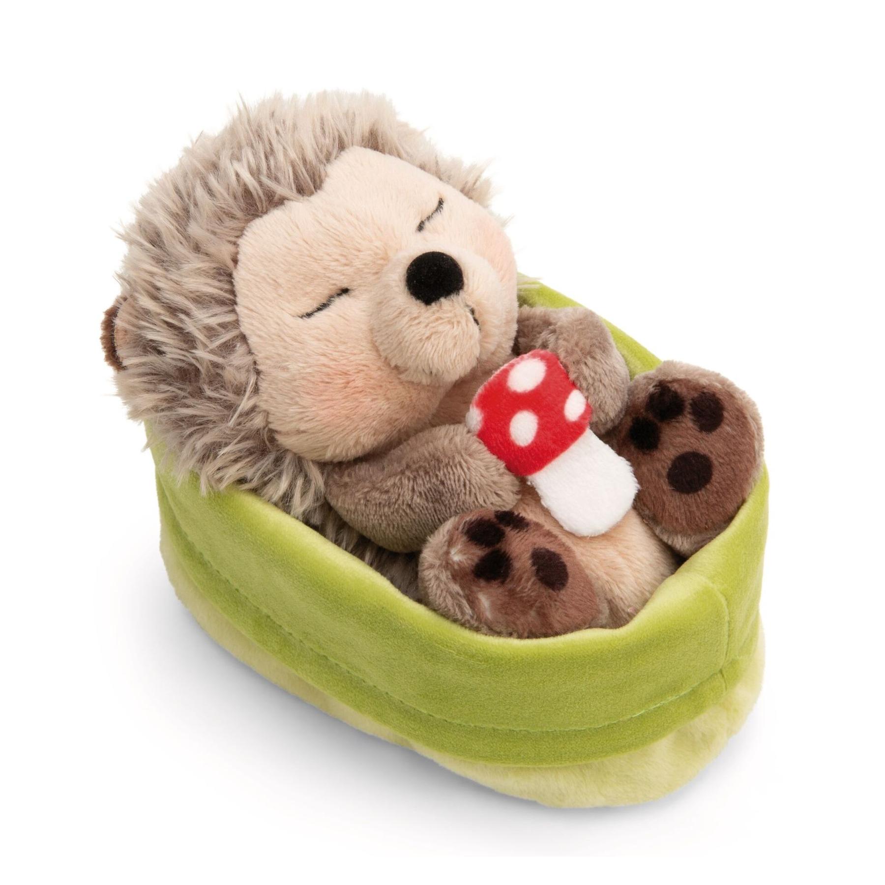 4012390615838 - Igel Plüschspielzeug mit Pilz der in einem Korb schläft Nici