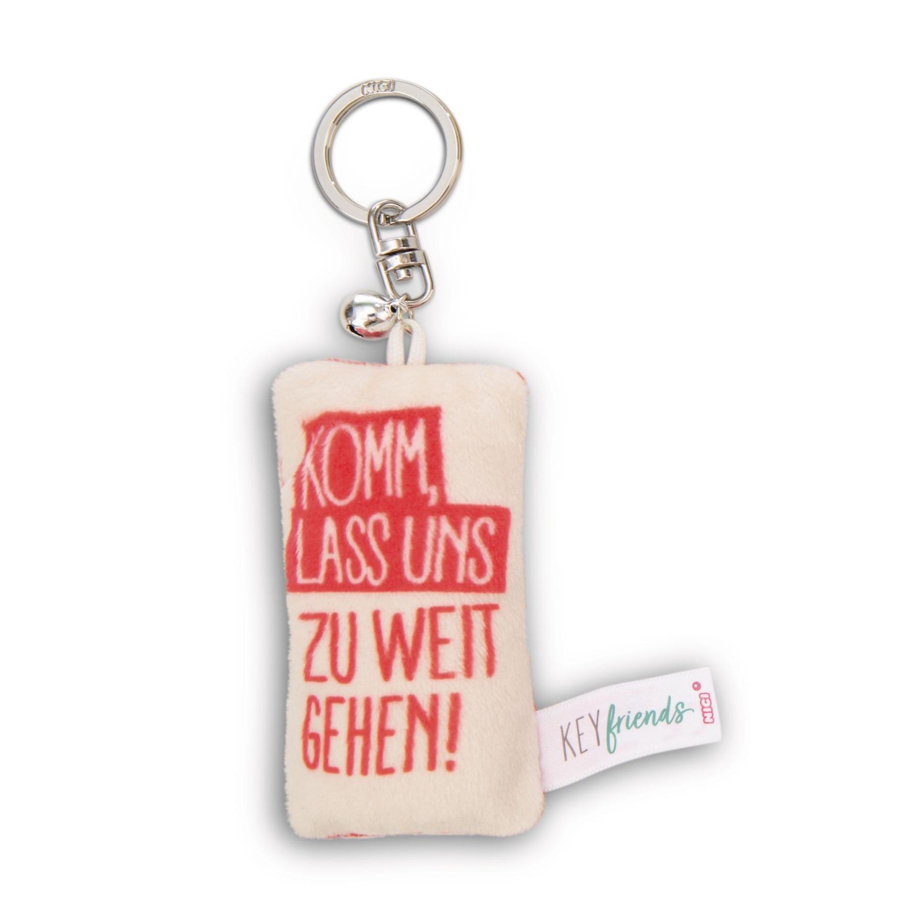 4012390621143 - Mini Kissen Schlüsselanhänger Komm lass uns zu weit gehen