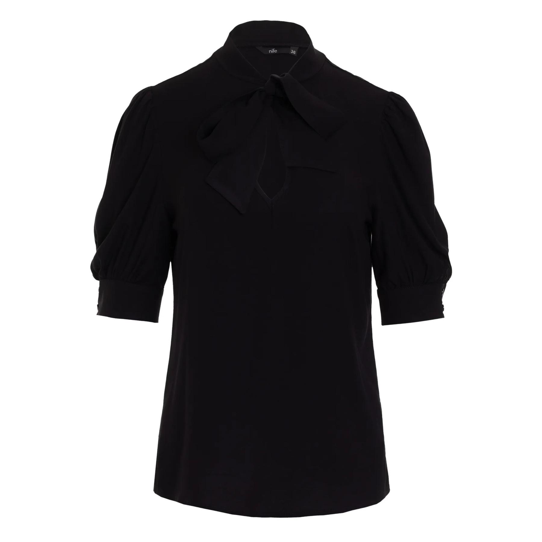 5908292742279 - Bluse mit Bindung am Kragen für Damen Nife