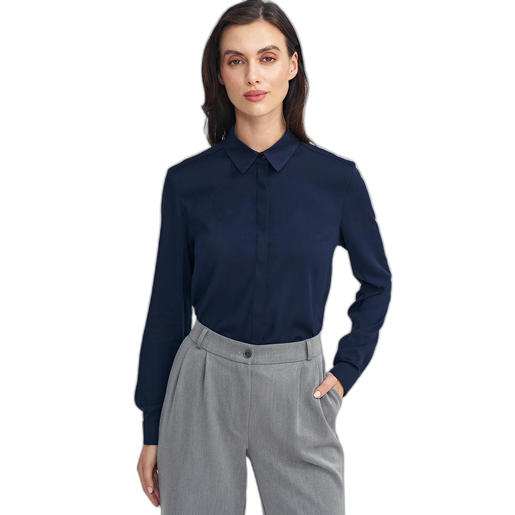 Blusa con colletto classico donna