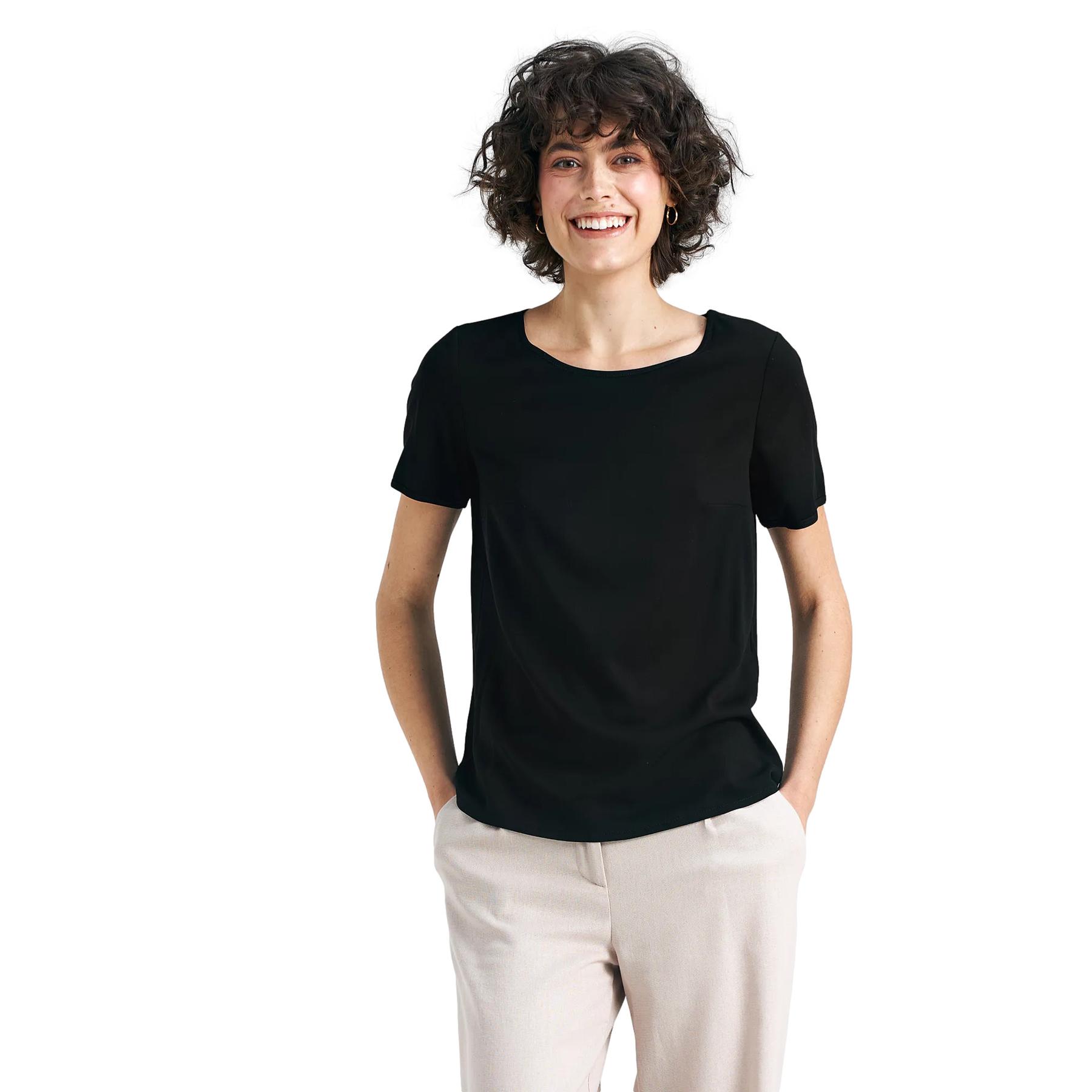 Blusa basica a maniche corte donna