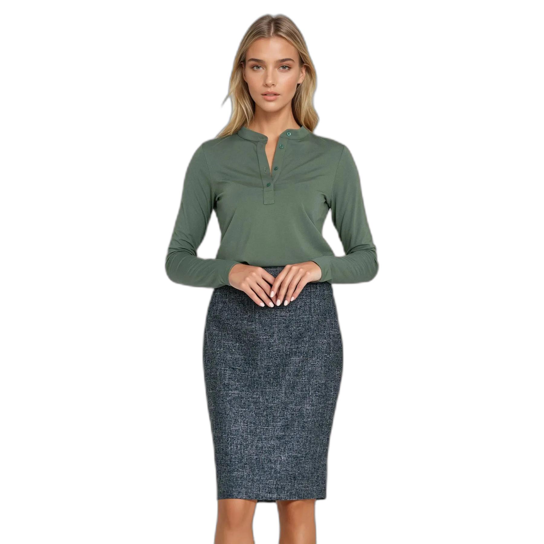 5908292747243 - Damen Polo-Bluse mit Stehkragen Nife