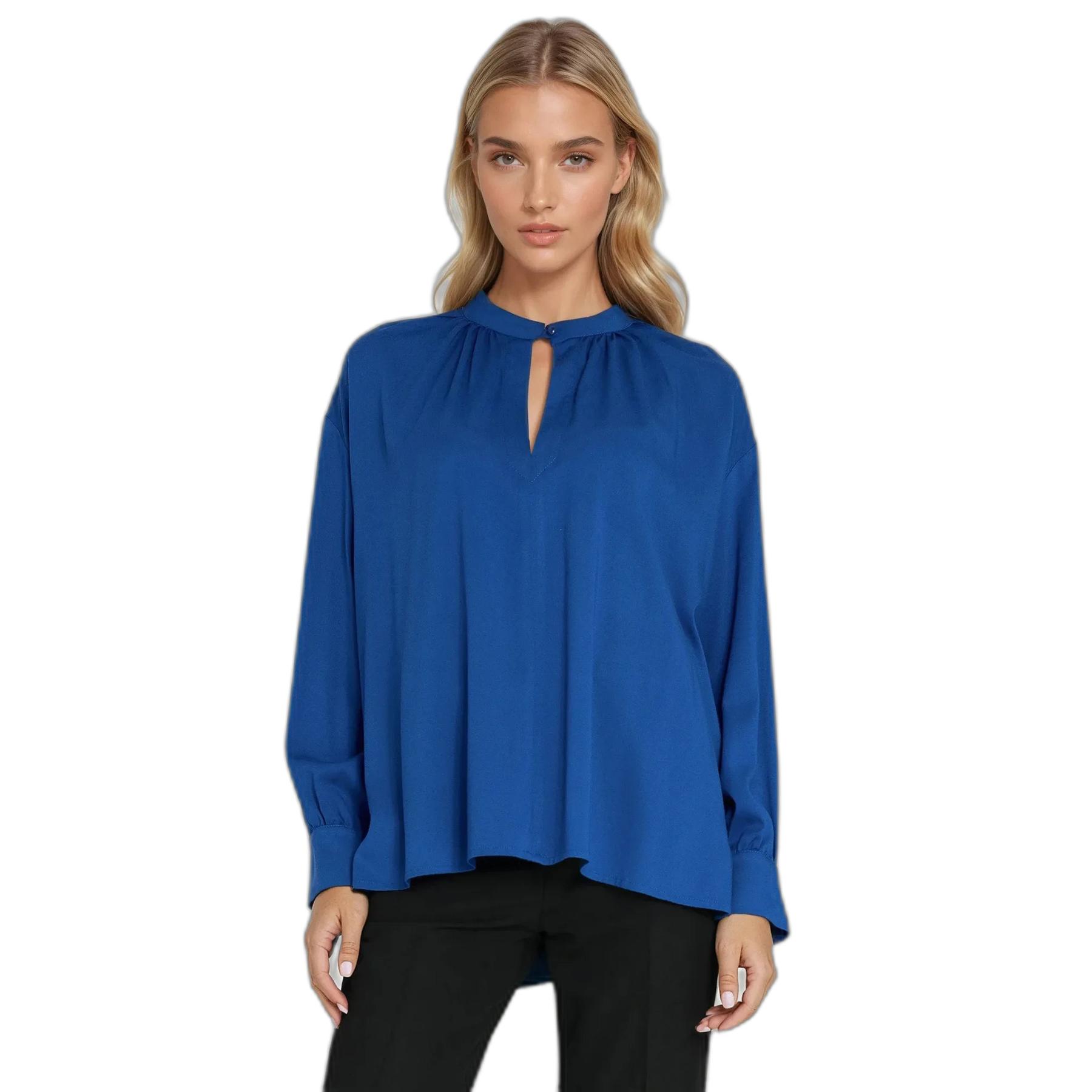 Blusa oversize con arricciature donna