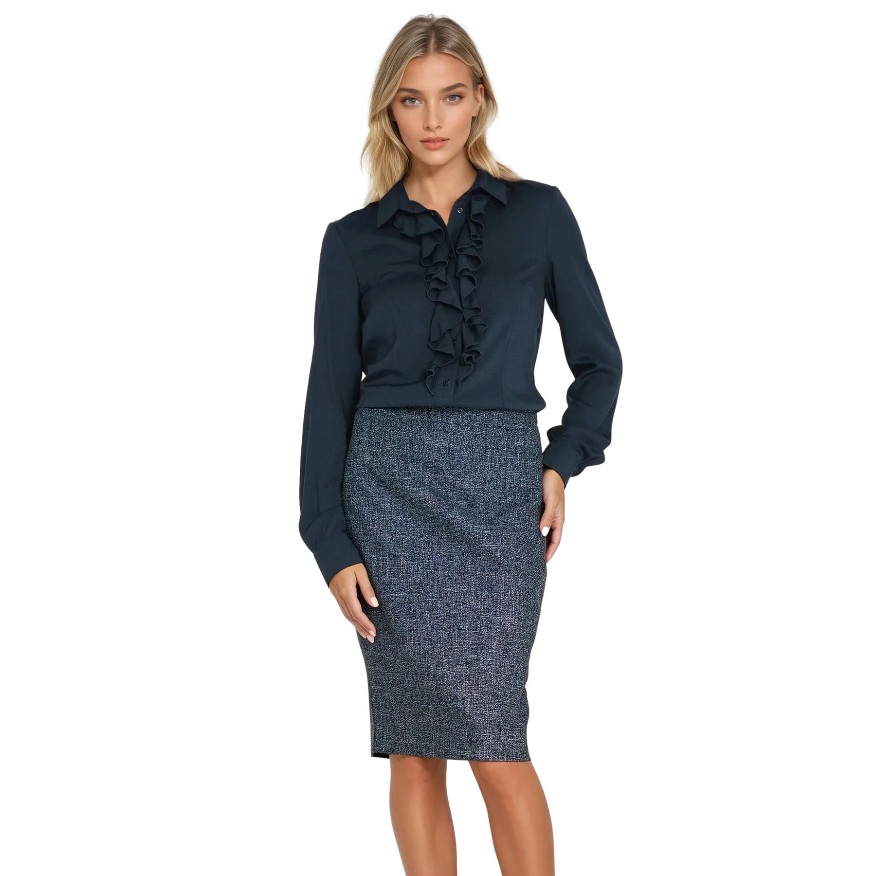 Blusa in viscosa con volant da donna