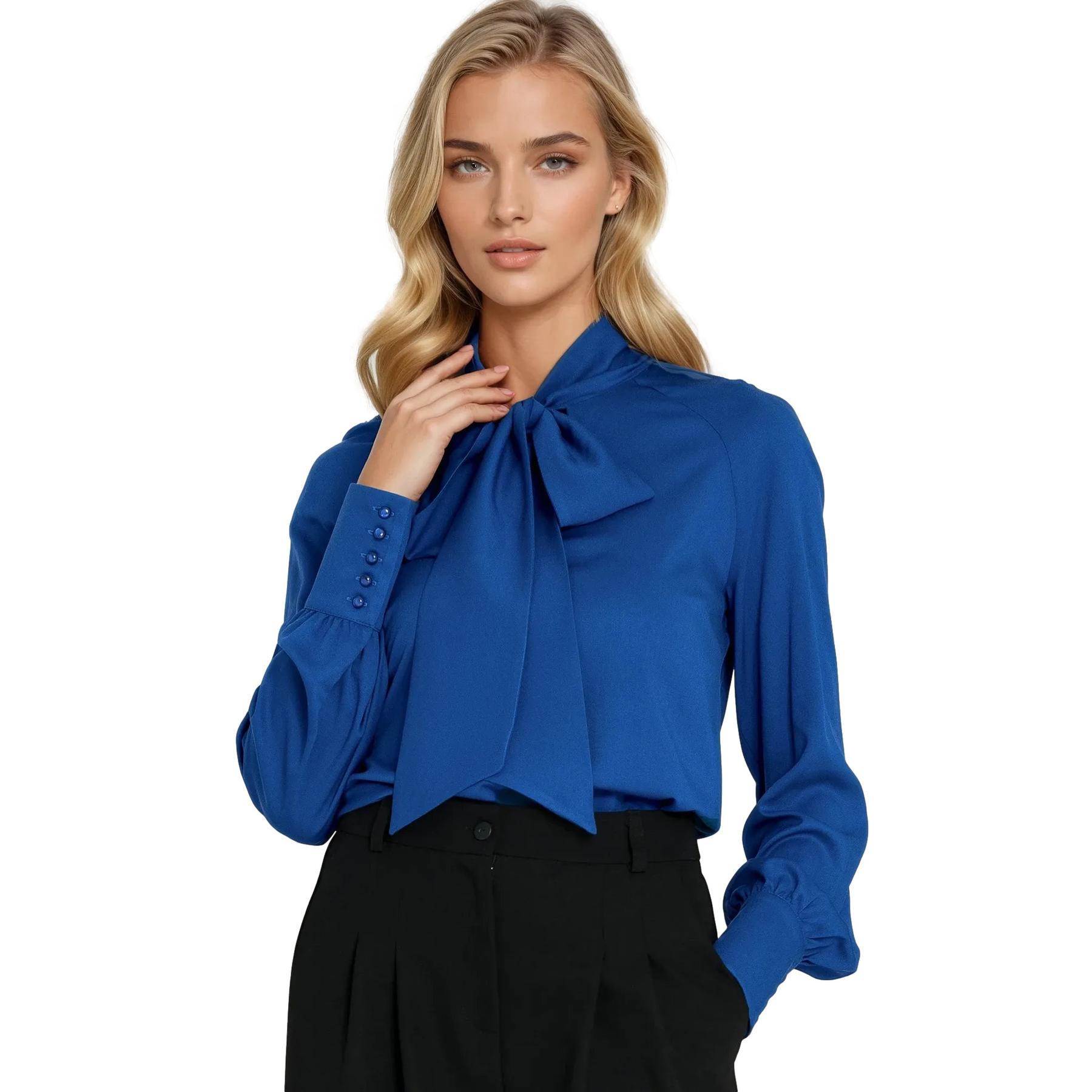 5908292747748 - Viskose-Bluse mit Gürtel für Frauen Nife