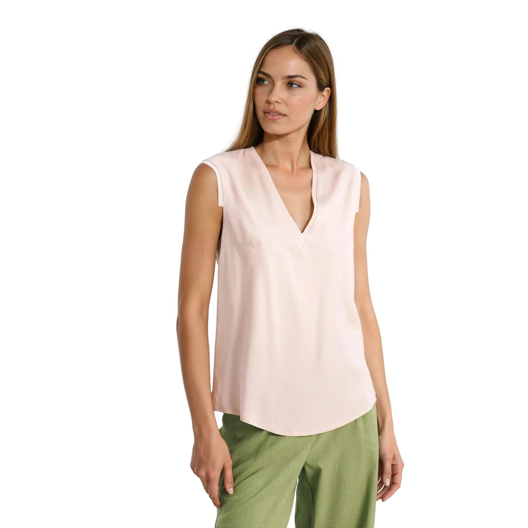 Blusa con scollo a V donna