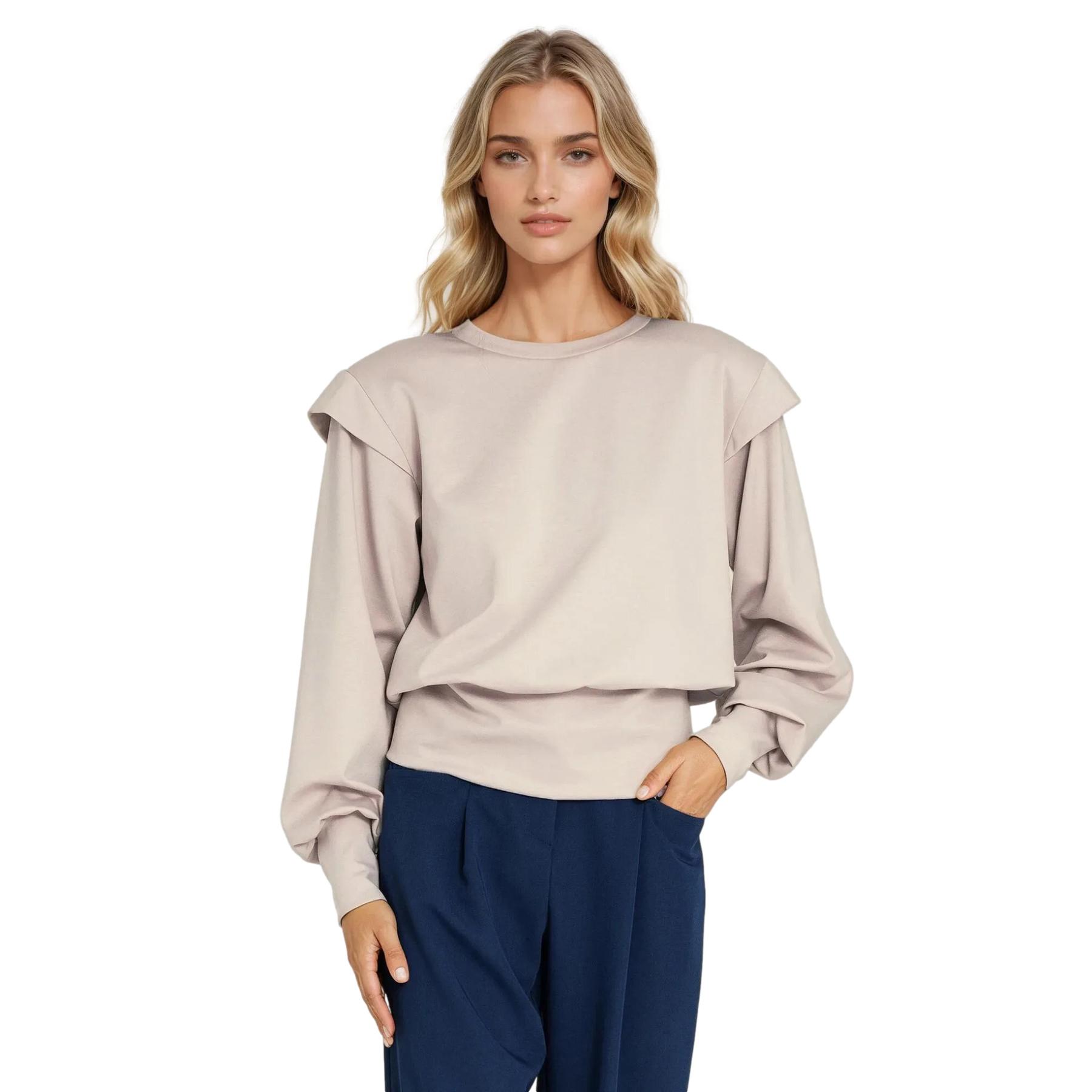 5908292747960 - Damenbluse mit hohen Rippbündchen Nife