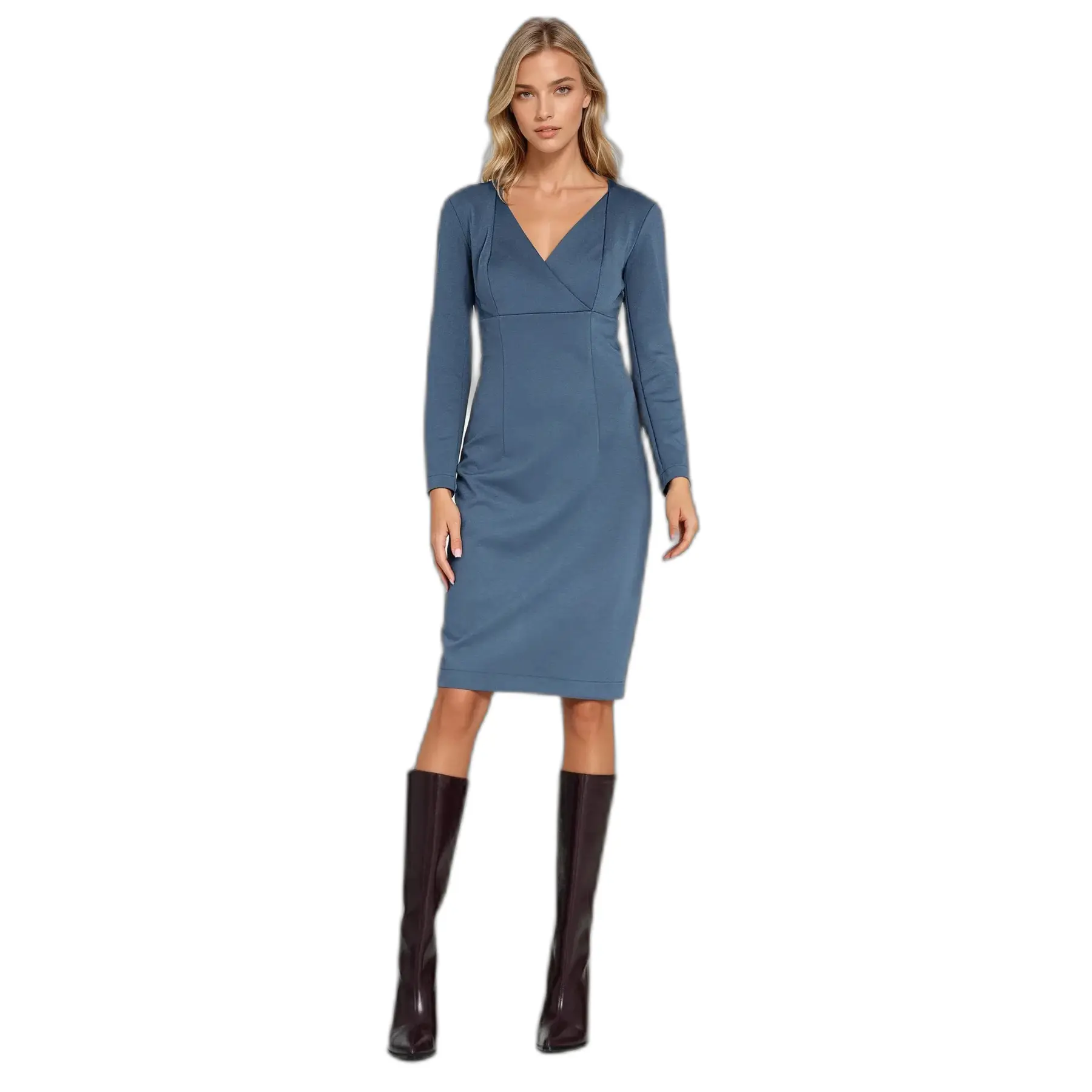 5908292748578 - Damen Kleid mit Ausschnitt Boat