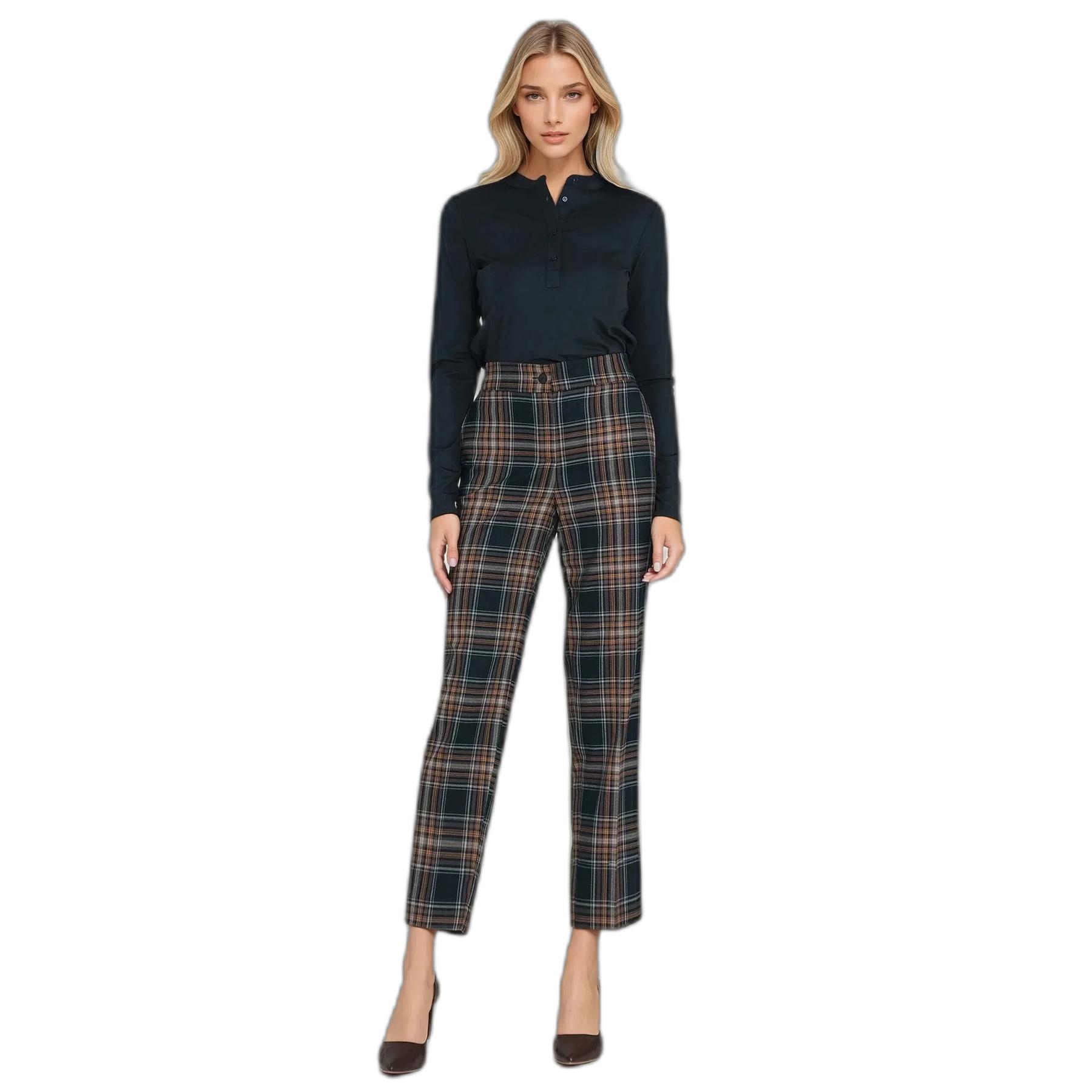 Pantaloni 7/8 a quadrati da donna