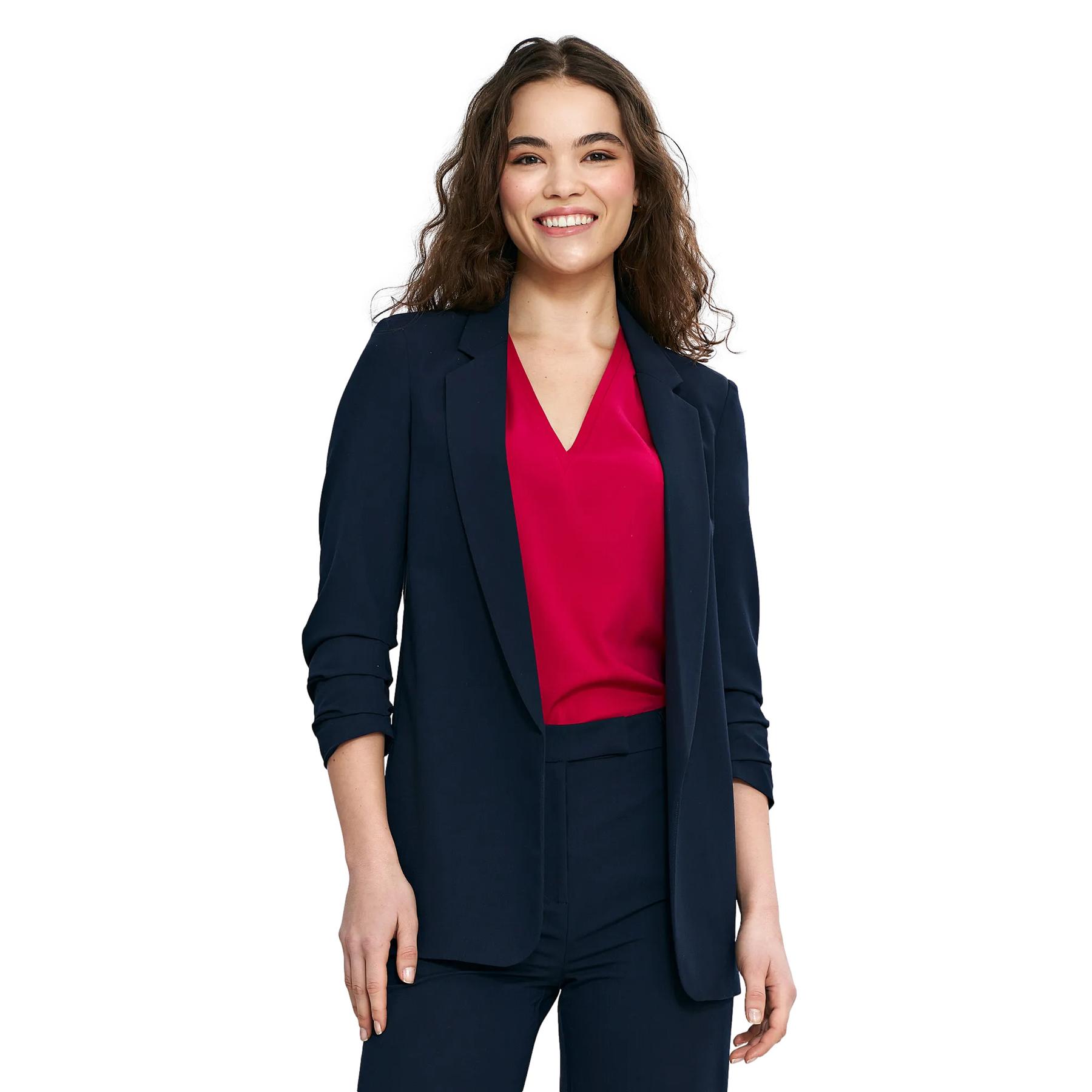 5908292746321 - Damenblazer mit 3 4-Ärmeln und Falten Nife