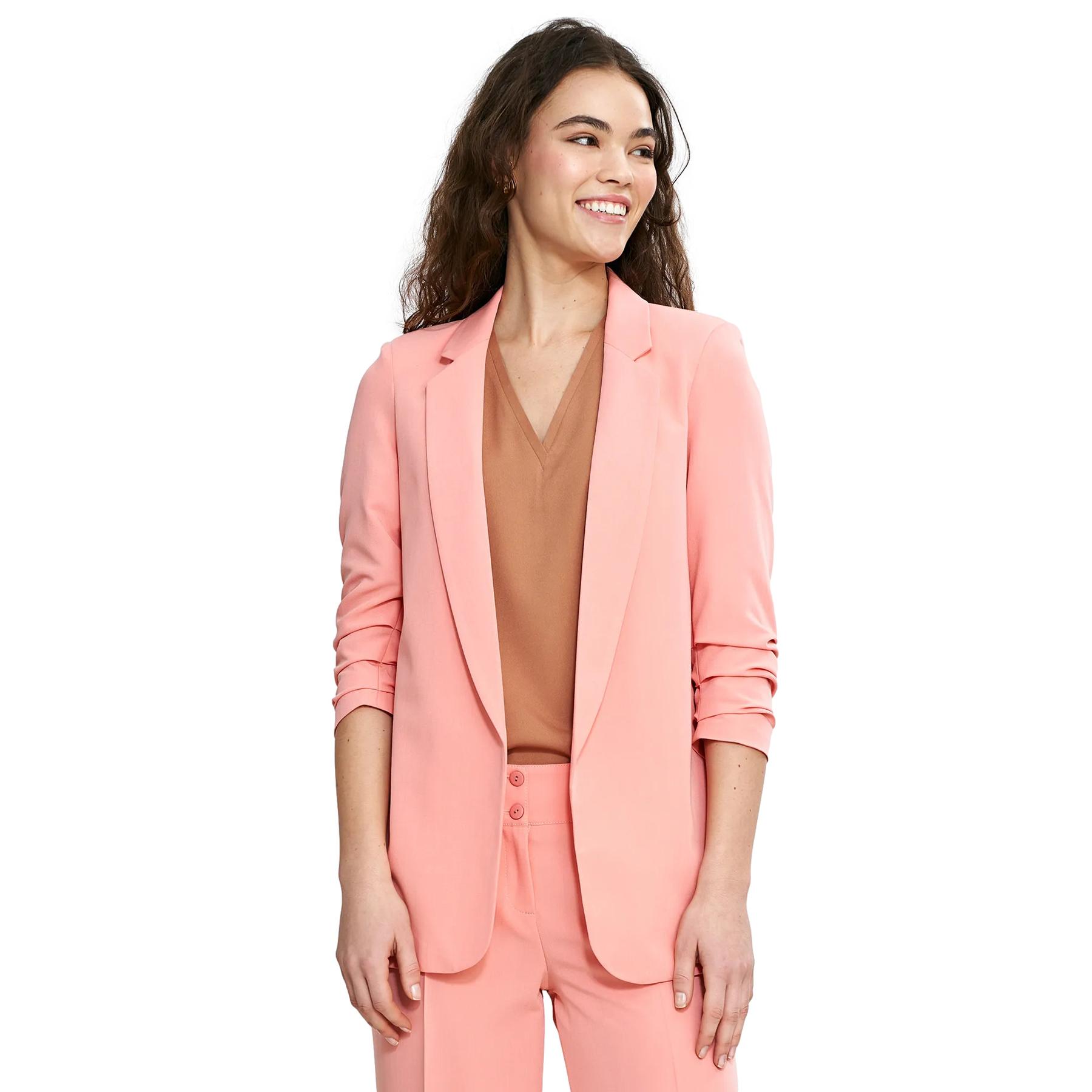 Blazer a maniche 3/4 con pieghe donna