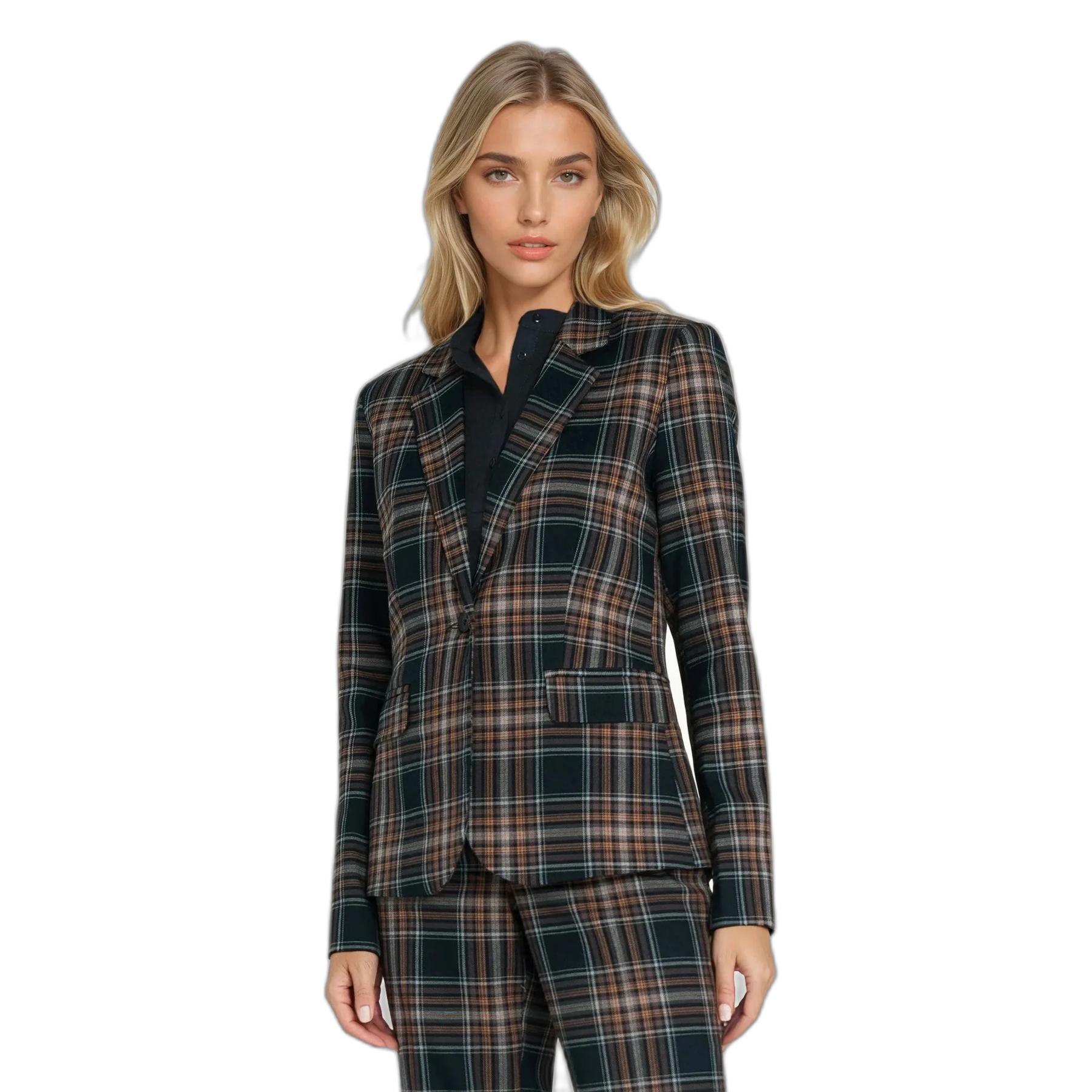 Blazer classico a quadri da donna