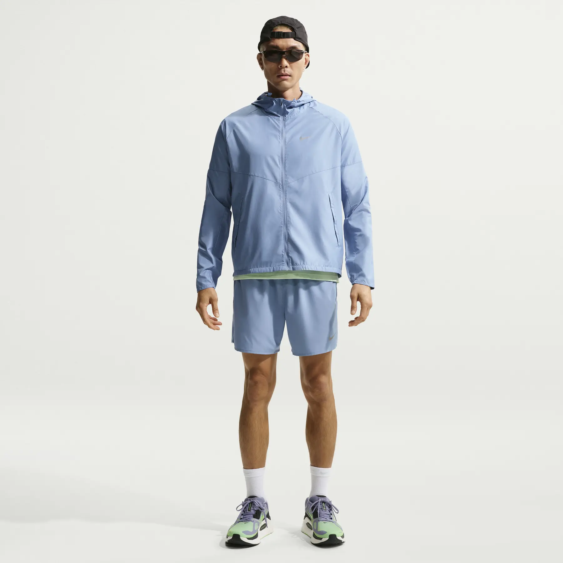 Nike Bleu Giacca A Vento Pieghevole Miler