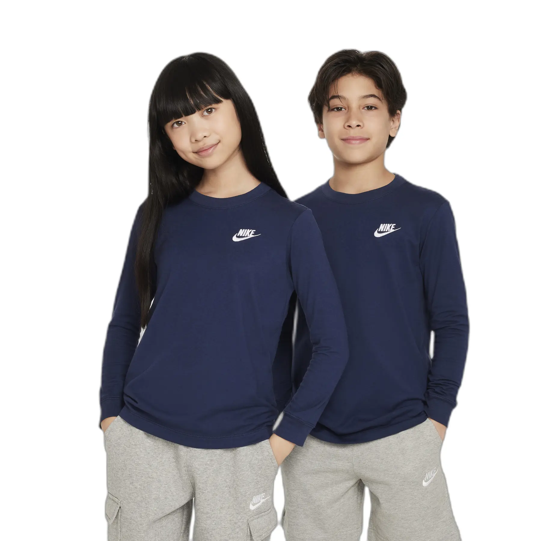 Nike Bleu Maglietta A Manica Lunga Per Bambini