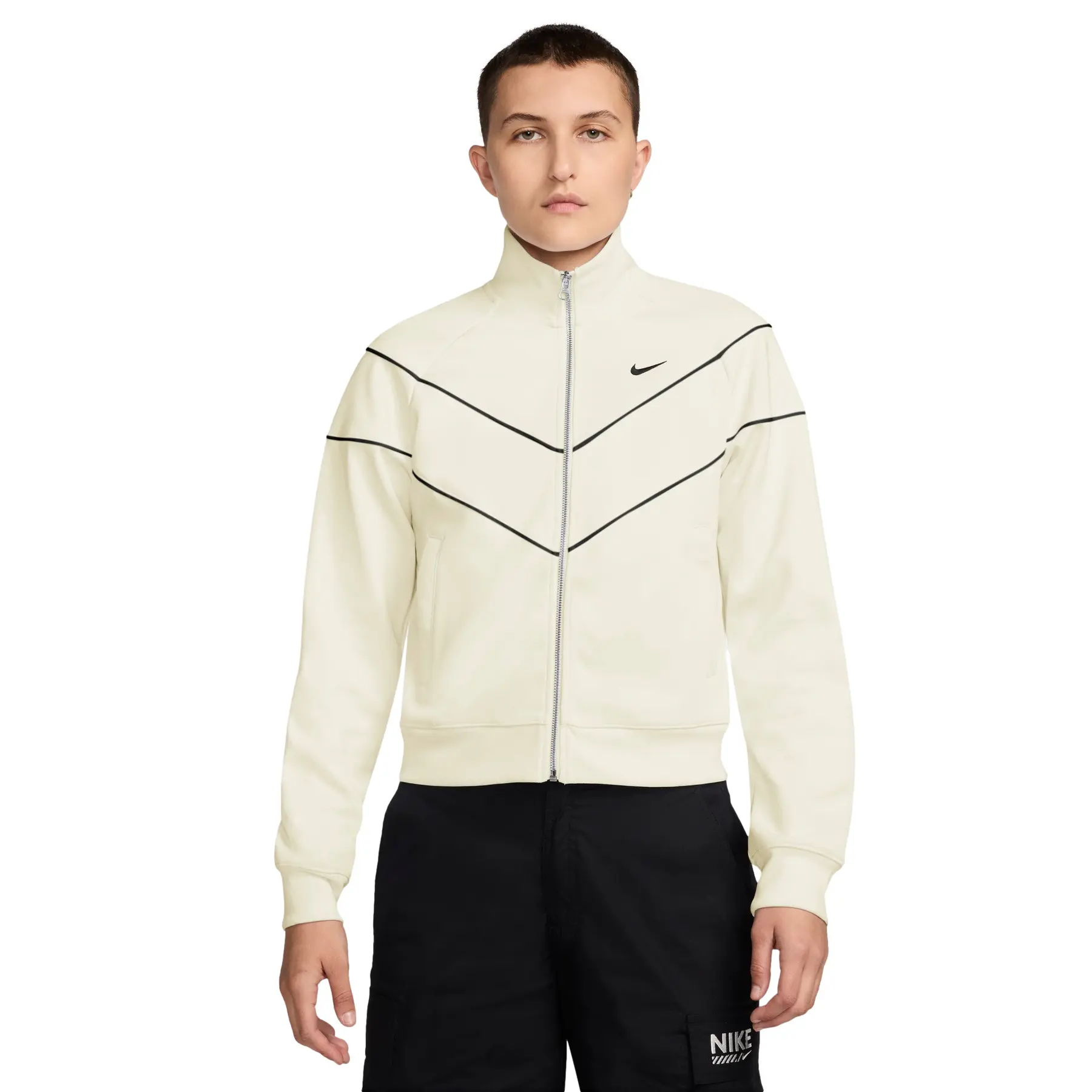 Nike Women's Beige Zip-Up Jacket Sportswear