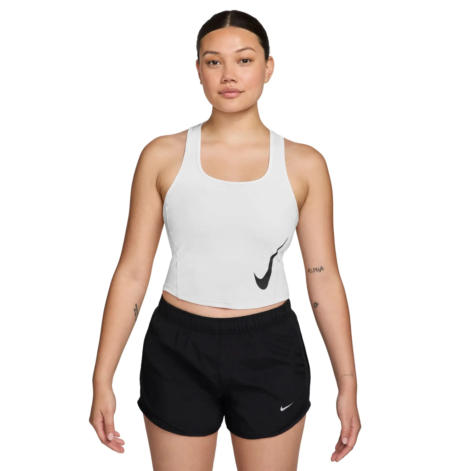 Nike Women's Blanc Tank Top Tempo Swoosh