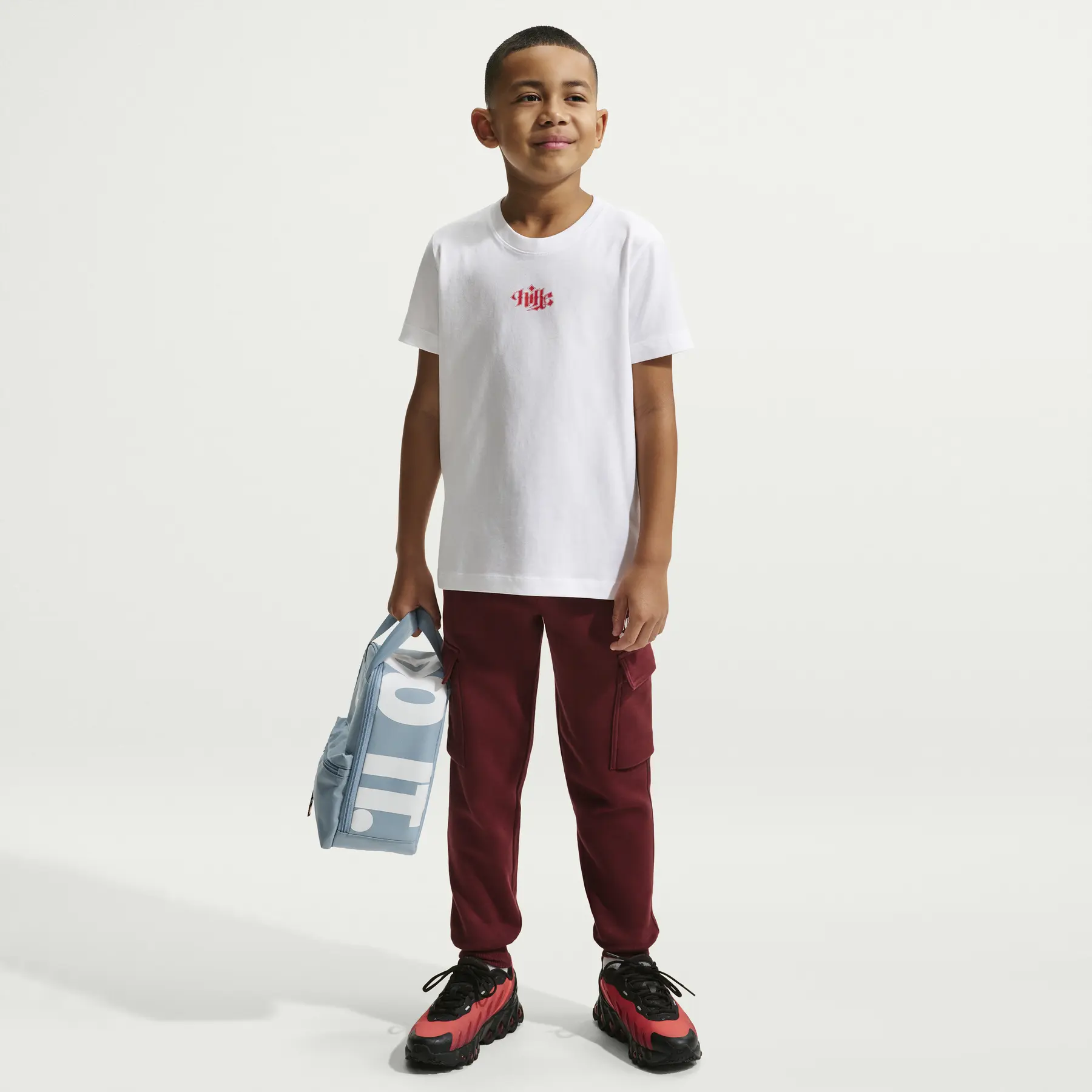 Nike Unisex Blanc Klassisches Weiches Baumwoll-T-Shirt Für Größe 12/13 Ans Kinder