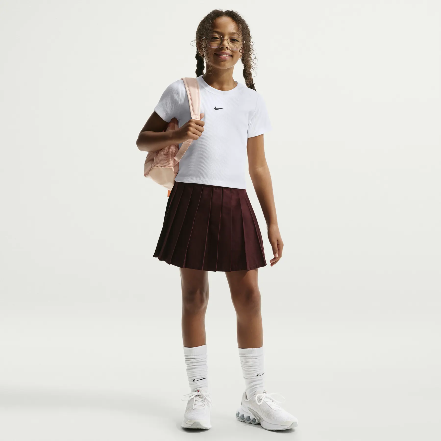 Slim Fit Ribbed Cropped T-Shirt for Girls Nike