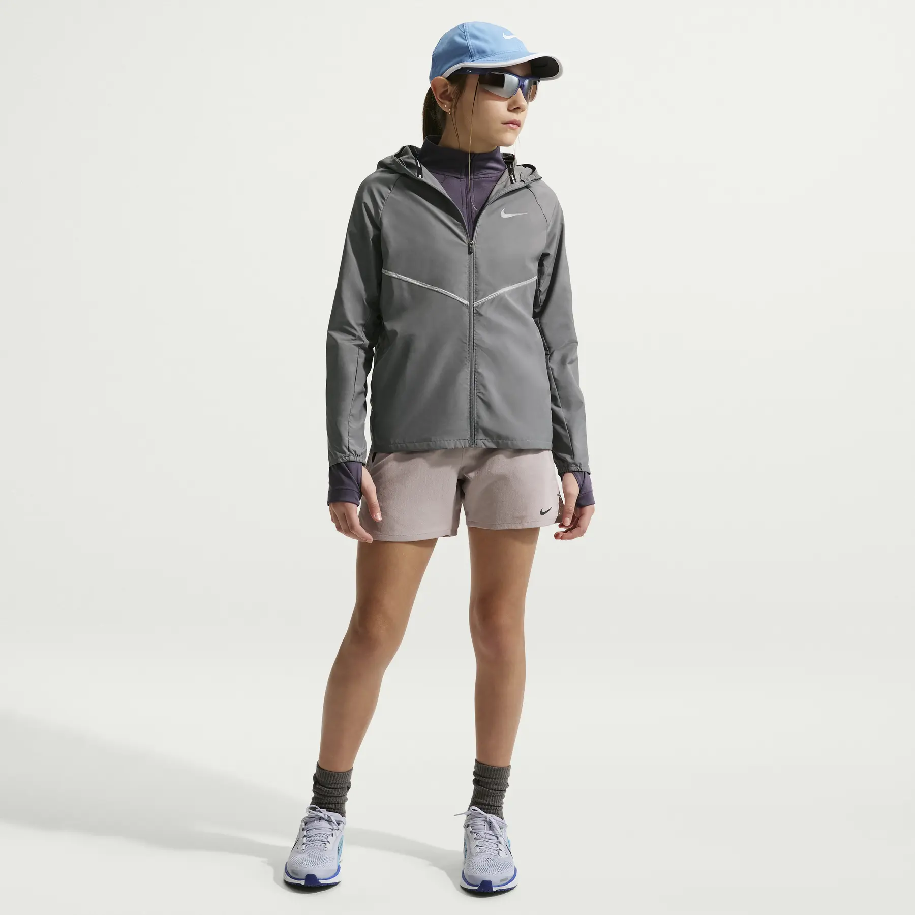 Nike Gris Giacca Impermeabile Per Bambini Miler