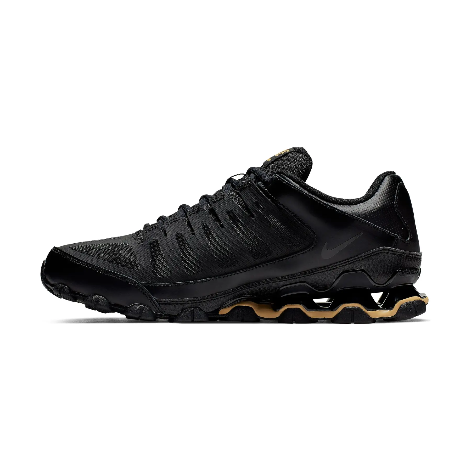 Nike Reax 8 TR Men\'s Size 8 Black Gold Athletic Shoes Running Sneaker Casual EUC Nike Reax 8 TR Mesh Mens Sz 10 Black Gold Running Training  main image 3