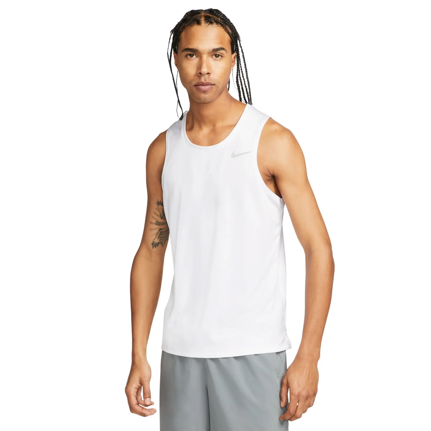 Nike Blanc Canottiera Dri-Fit Miler