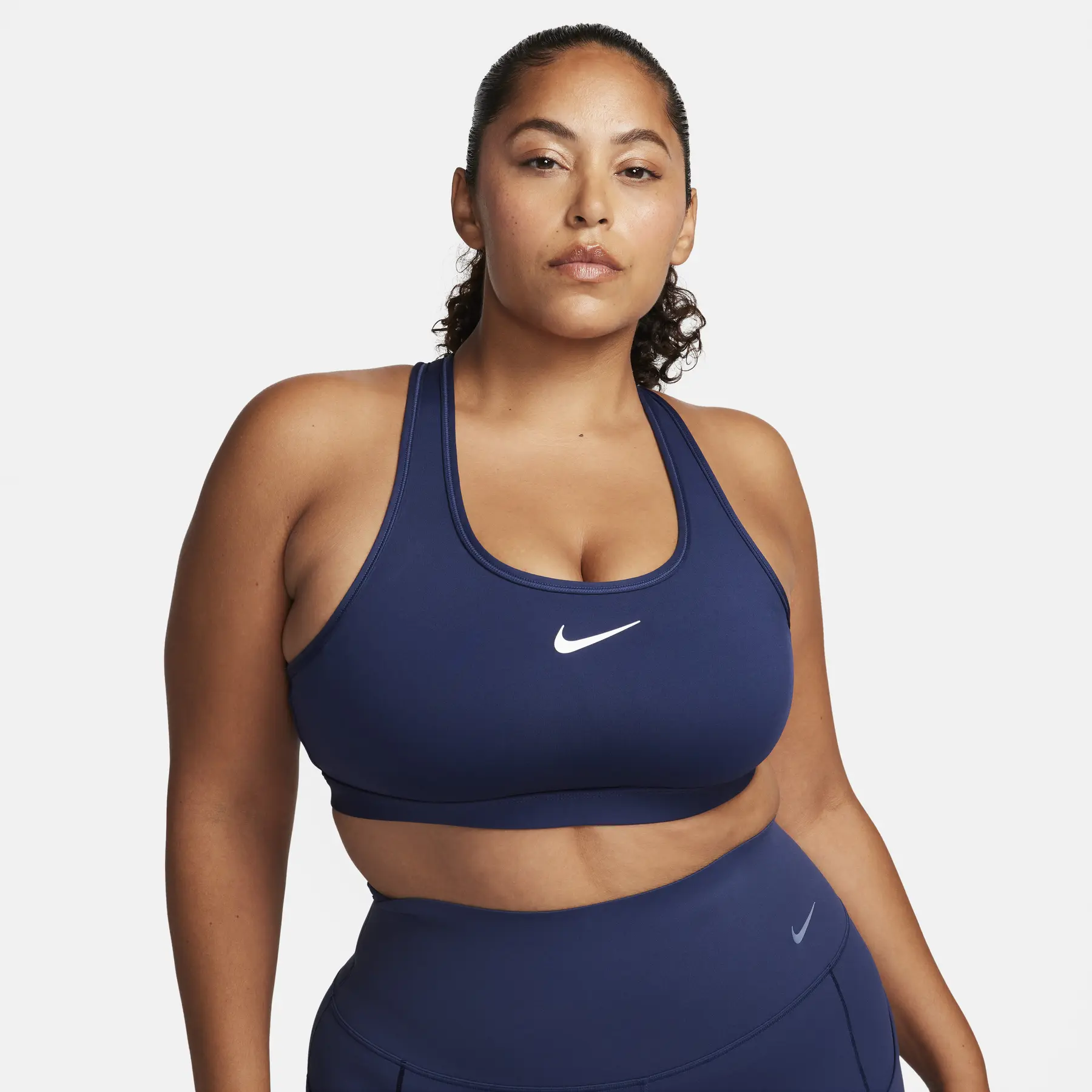 Nike Women's Bleu Sports Bra Swoosh Medium Support