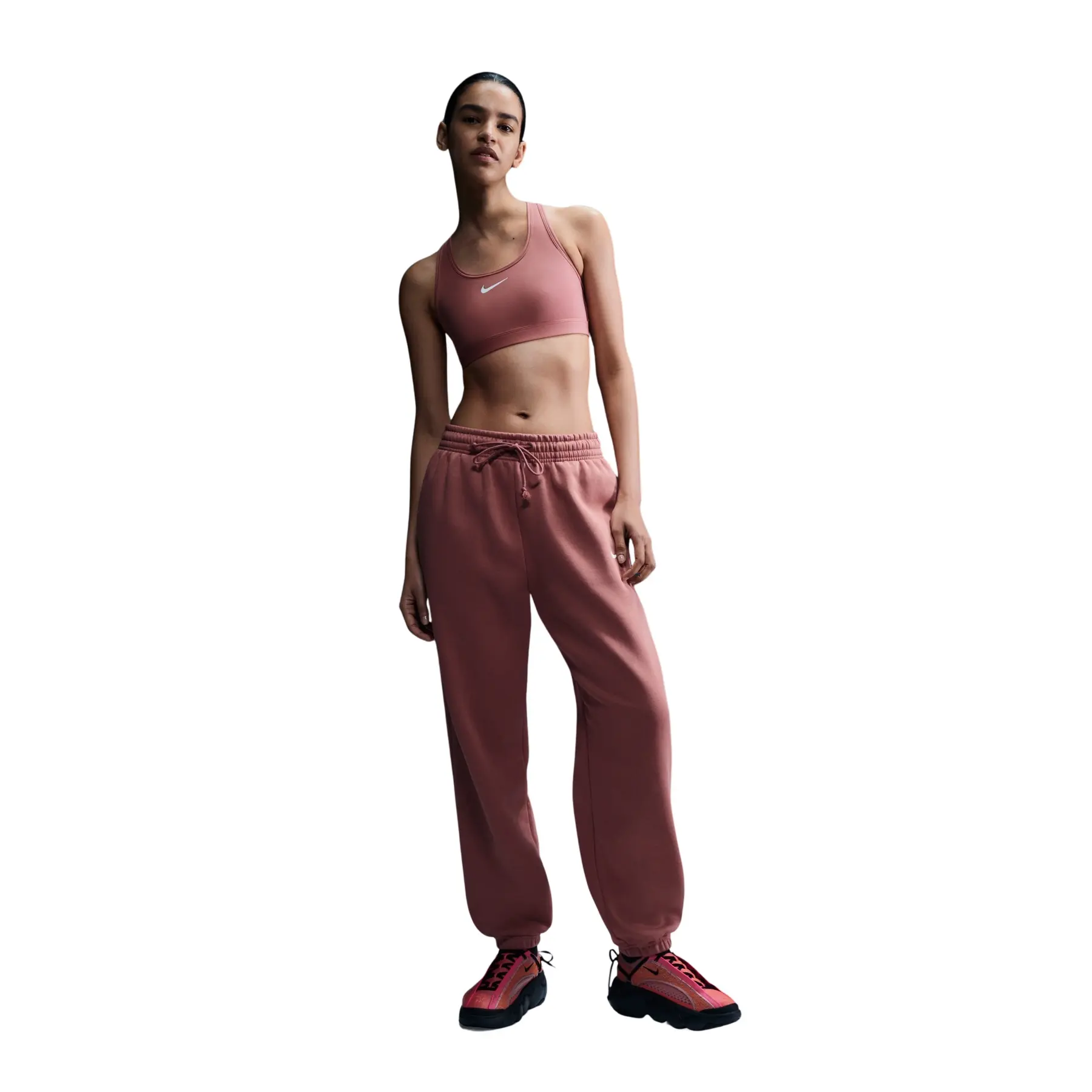 BH mit mittlerer Unterstützung Damen Swoosh - Rose - female - Size: L