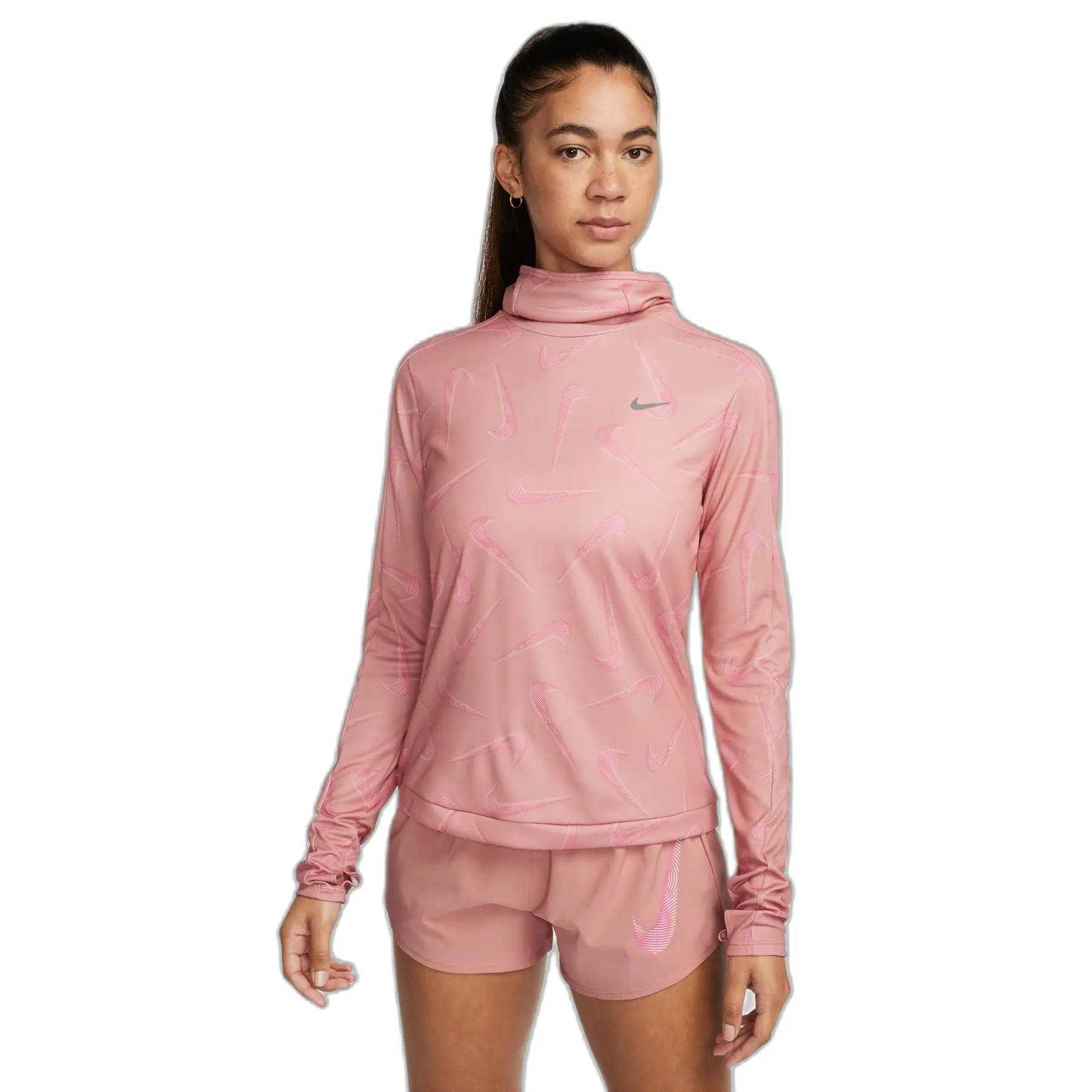 Trainingsjacke mit Kapuze dri-fit Frau Swoosh Print Pacer - Rouge - female - Size: XS