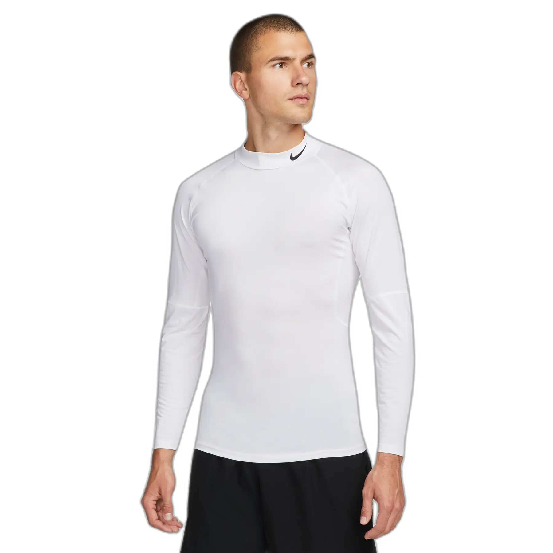 Eng anliegendes Trikot mit langen Ärmeln Dri-FIT Mock - Blanc - male - Size: 2XL