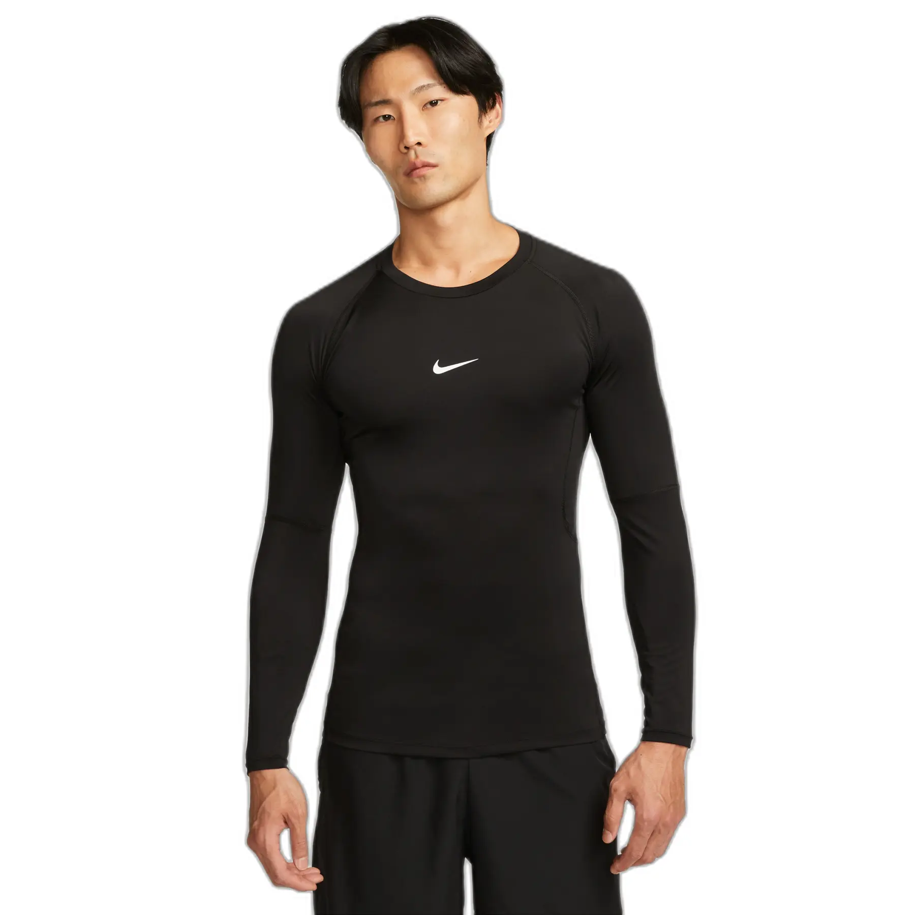 Nike Men's Noir Long-Sleeved Tight-Fitting Jersey Pro Dri-Fit