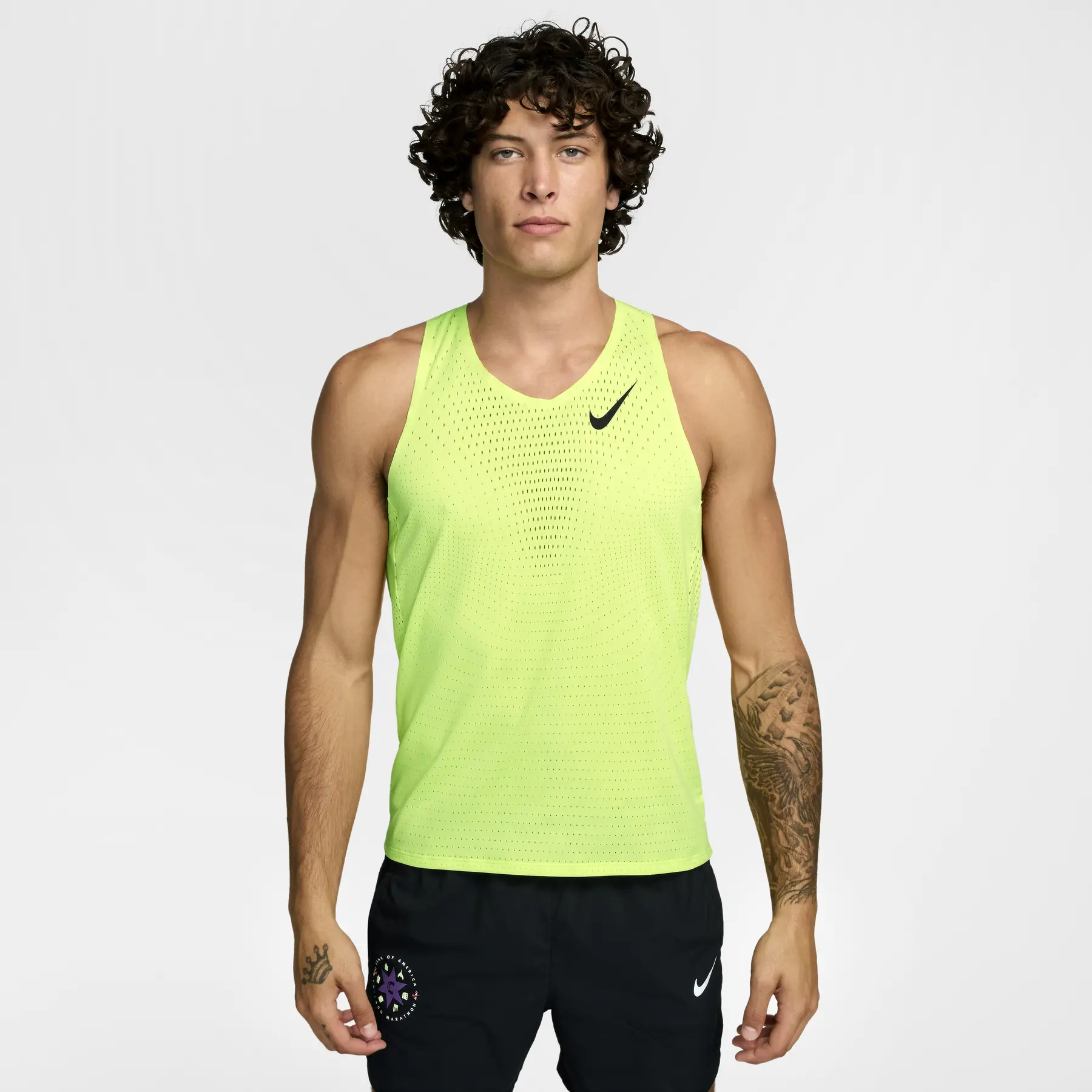 メッシュタンクトップ Swift Aero Nike Nike Running Nike Black - Men - Top Tank Mesh Aeroswift - Running 陸上用シャツ