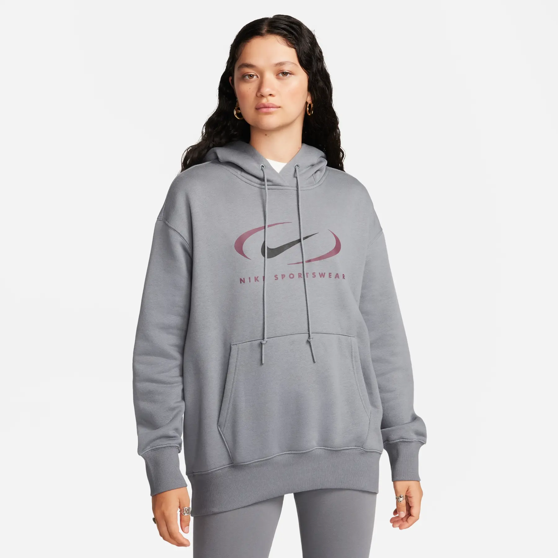 Oversize-Kapuzenpullover für Damen - Gris - female - Size: XS