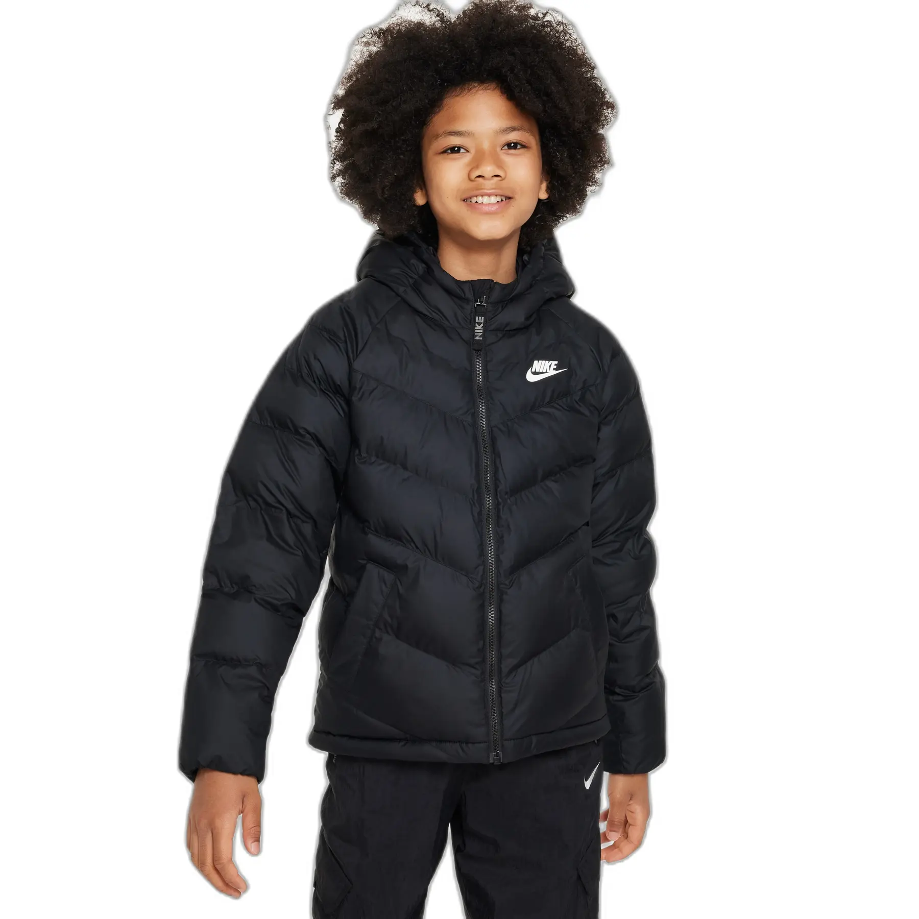 Nike Unisex Noir Kapuzenjacke Größe 7/8 Ans Kinder